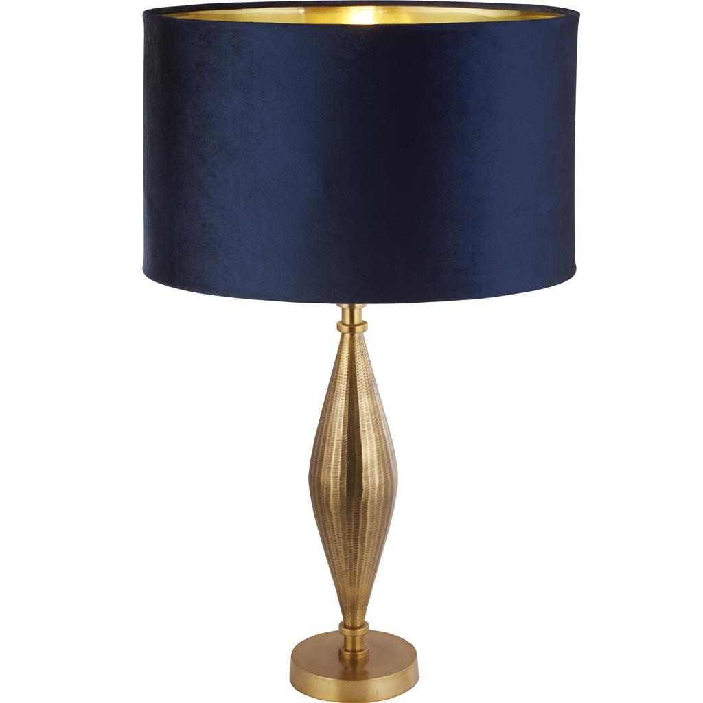 Searchlight Rye - lampe à poser - Ø cm - laiton antique, or et marine