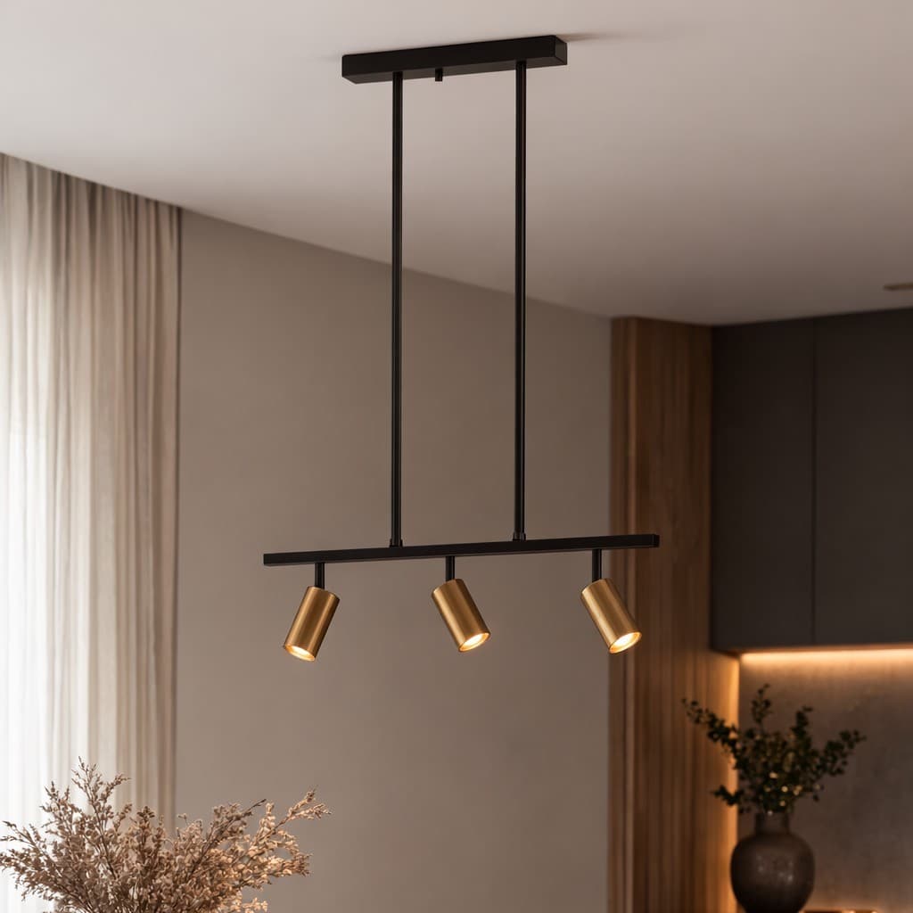 Nova Luce Pogno - suspension - ,5 cm - noir et or