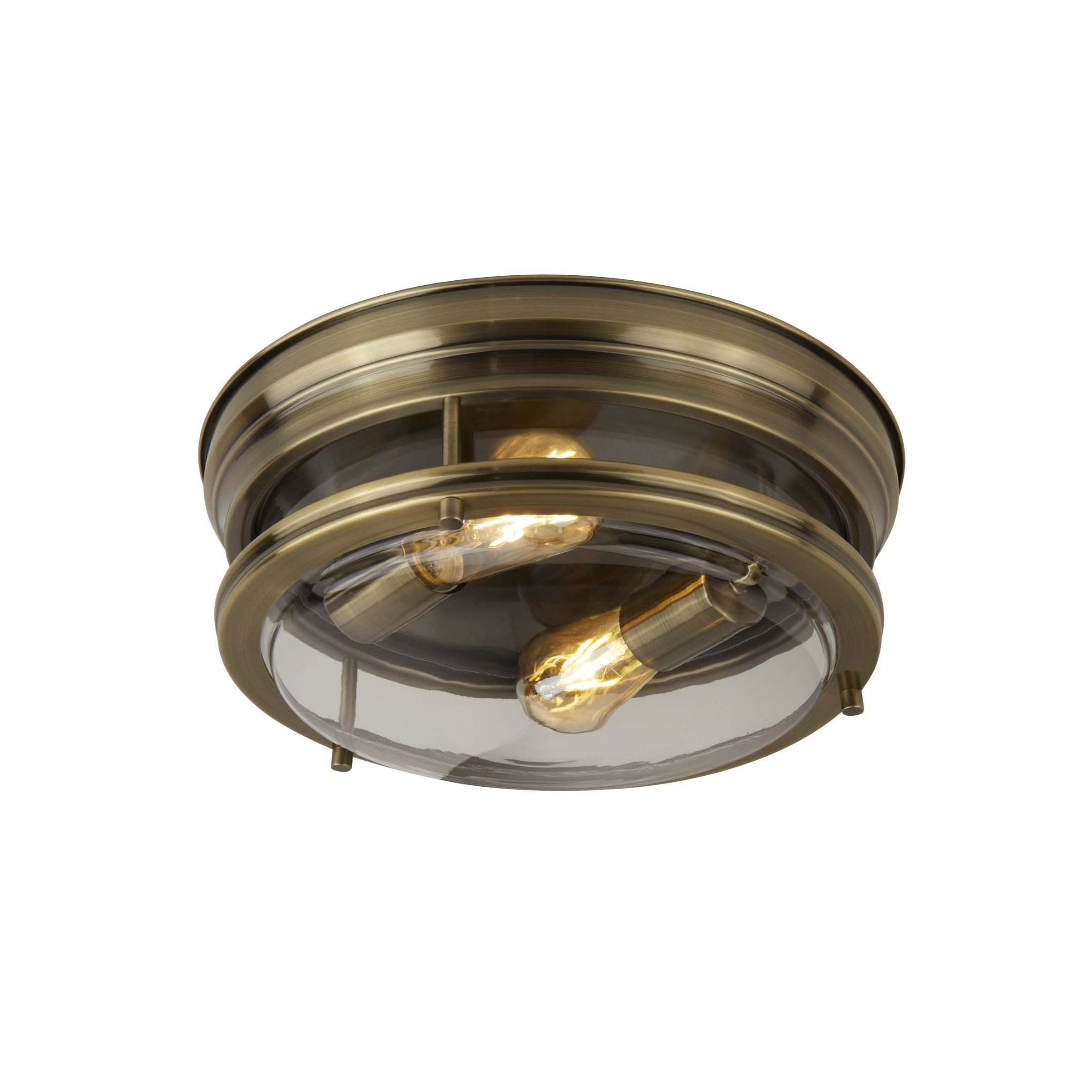 Searchlight Edinburgh - plafonnier - Ø ,5 cm - IP44 - laiton antique