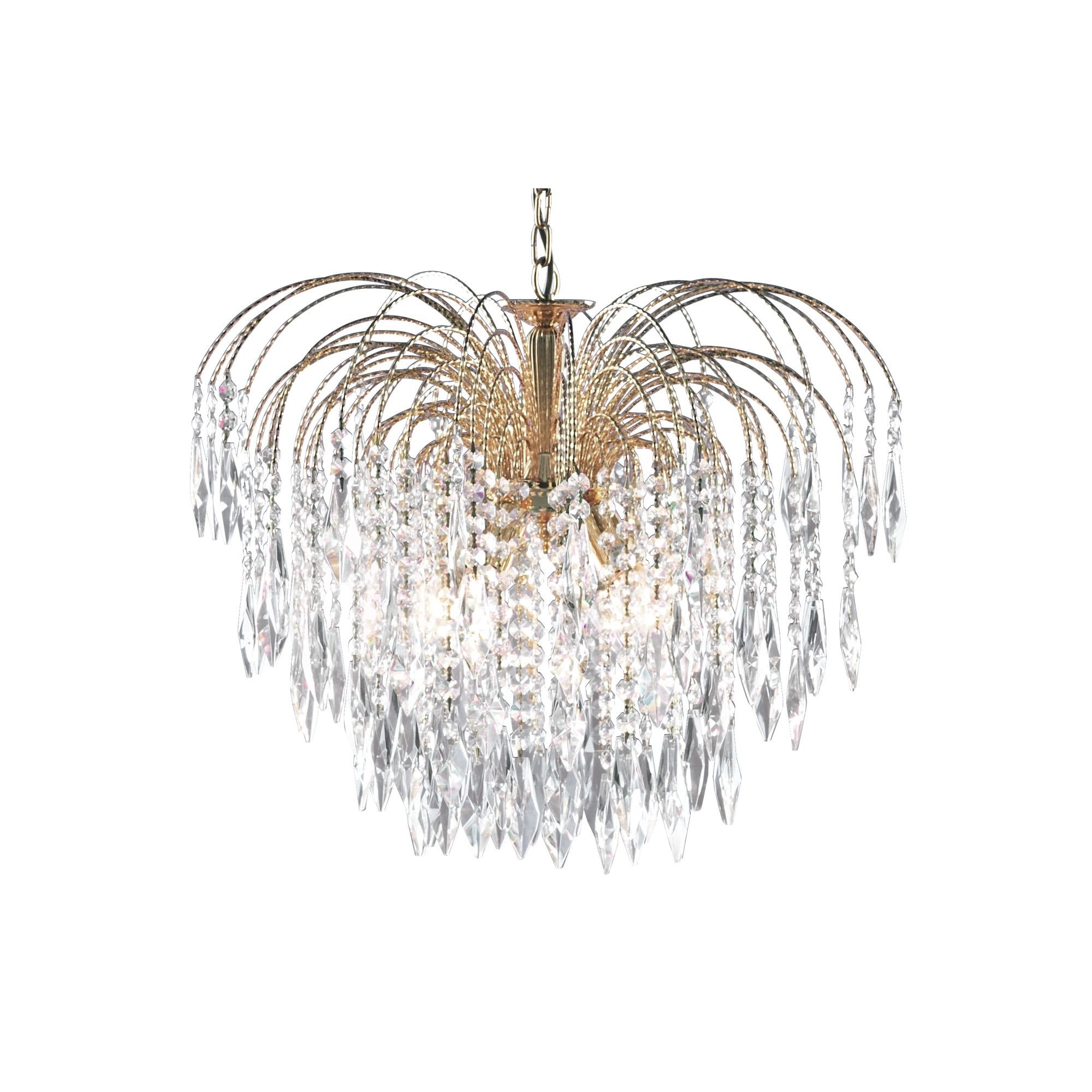 Searchlight Waterfall - lampe suspendue - Ø cm - or et transparent