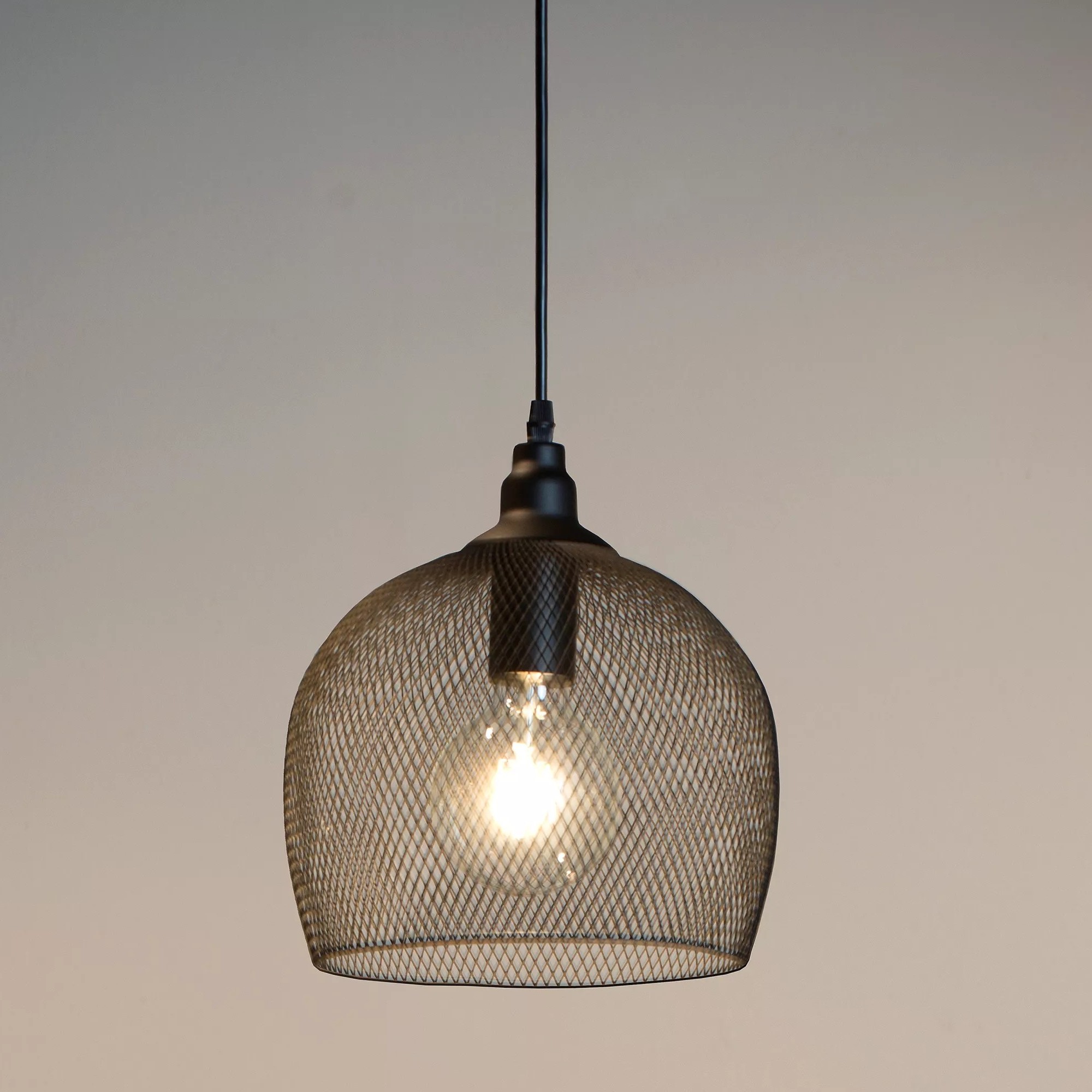 Lucide Mesh medium - lampe suspendue - Ø cm - noir