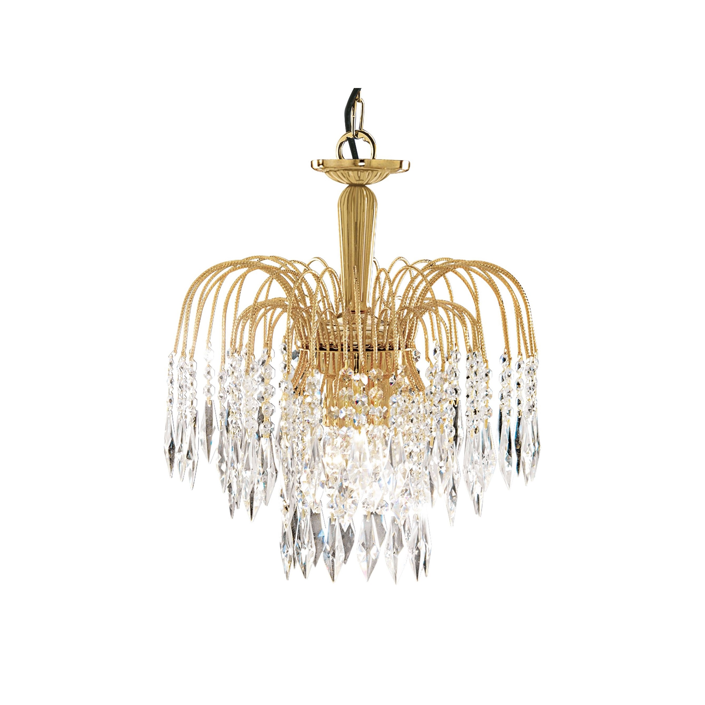 Searchlight Waterfall - lampe suspendue - Ø cm - or et transparent