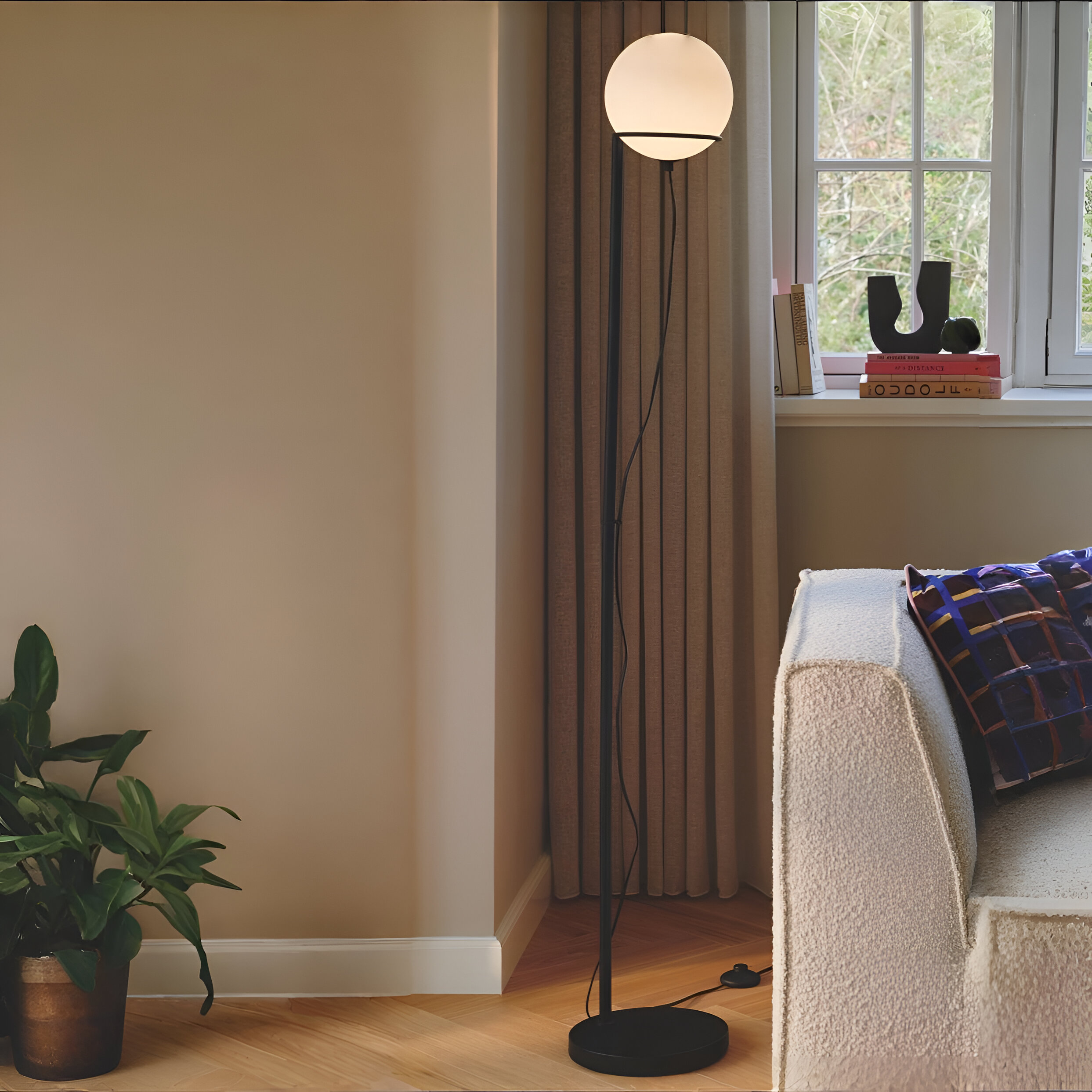 Nordlux Wilson - lampadaire - Ø cm - noir et blanc