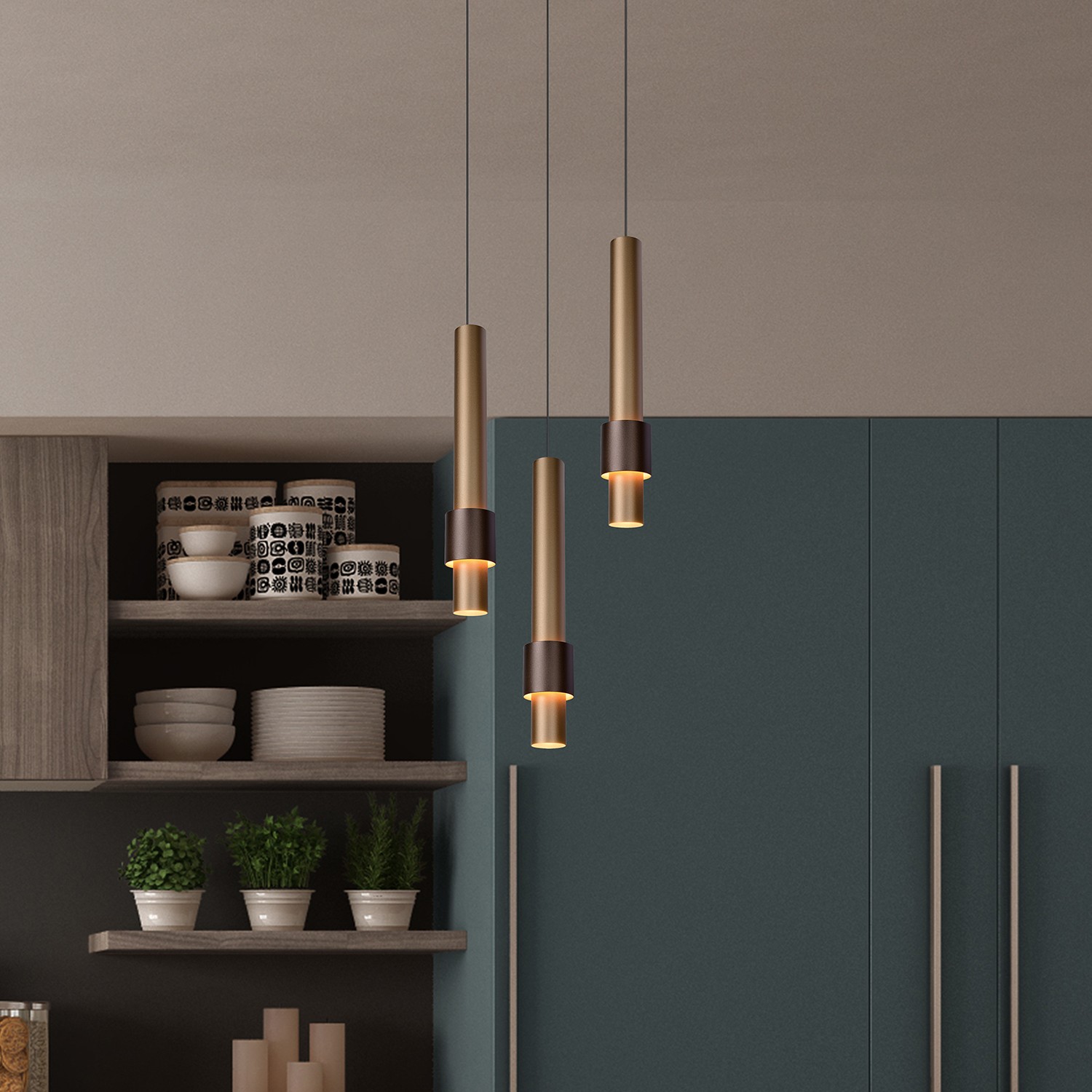 Lucide Margary - lampe suspendue - Ø cm - W LED dimmable inclus - café
