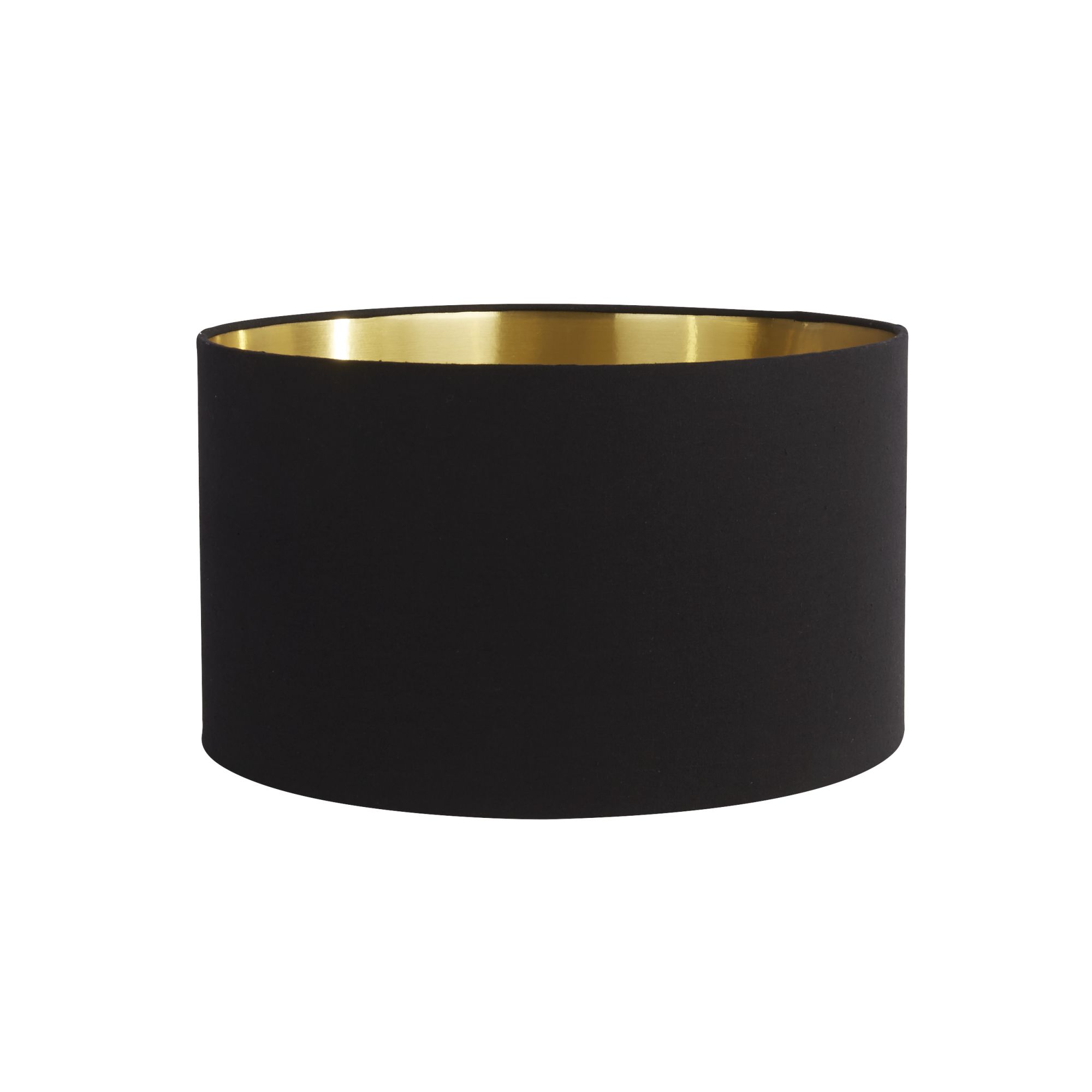 Searchlight Velvet Drum - abat-jour - Ø cm - noir et or