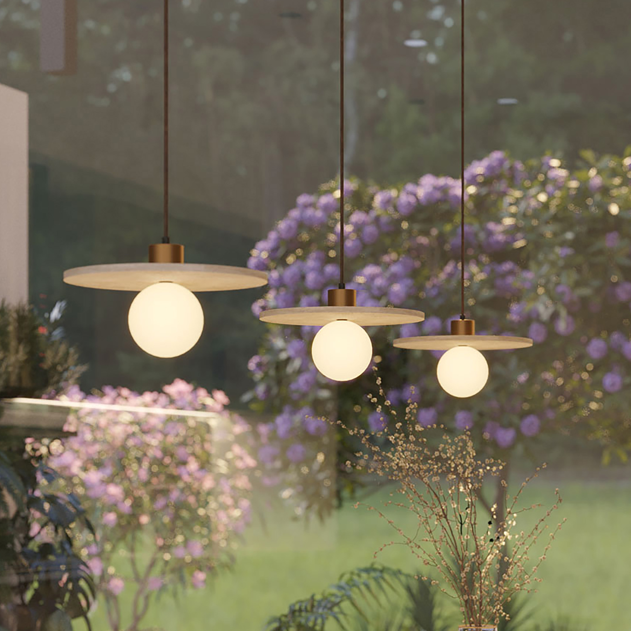 Maxlight Lando - suspension - Ø cm - travertin