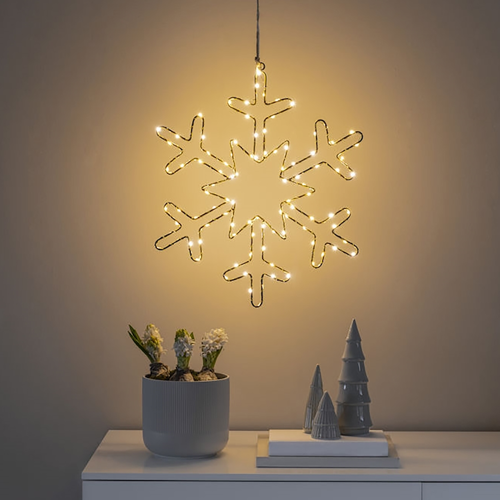 Konstsmide Lumières de Noël - flocon de neige décoratif - ,5 x 46,5 cm - argenté