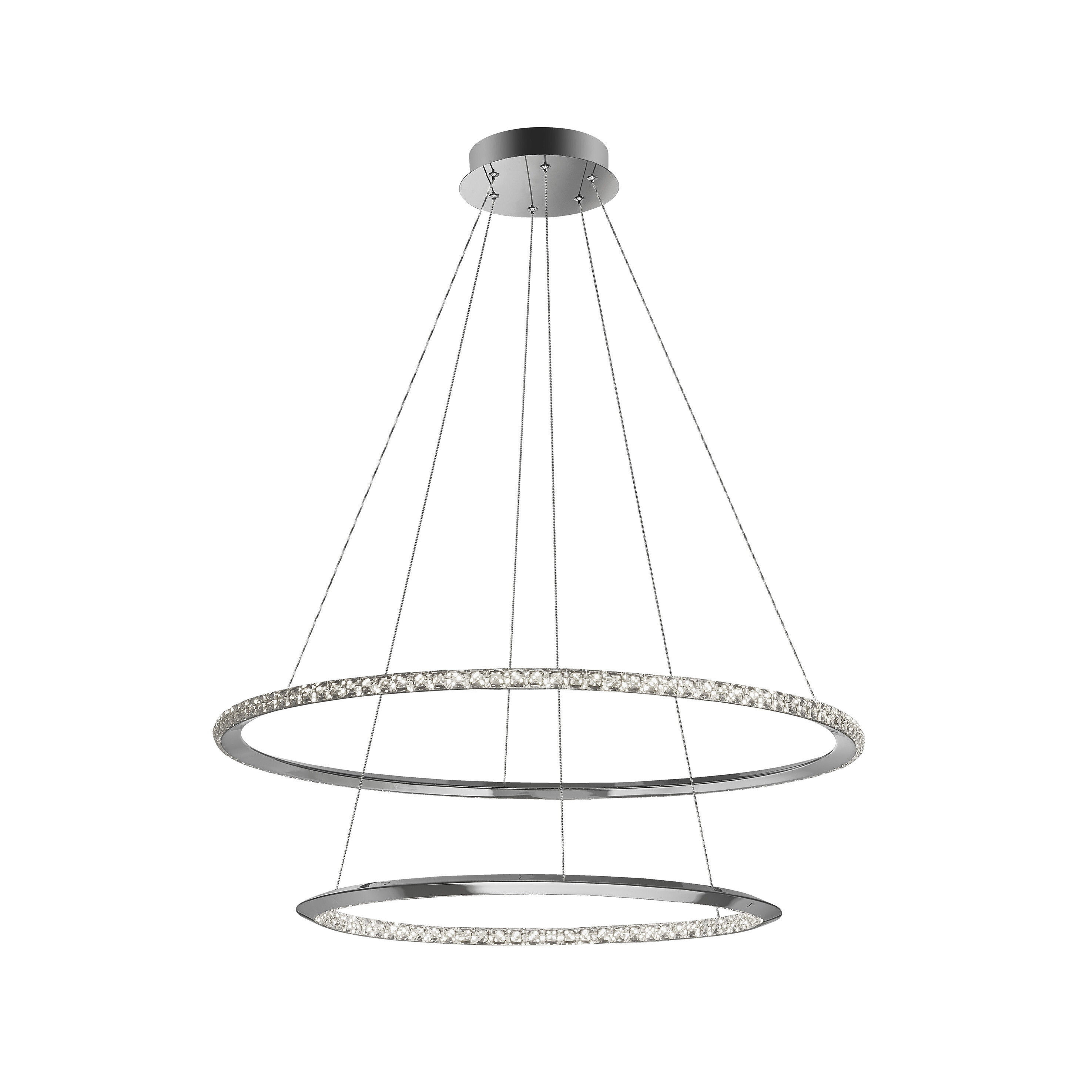 Nova Luce Netuno - lampe suspendue - Ø cm - 50W LED dimmable inclus - chrome