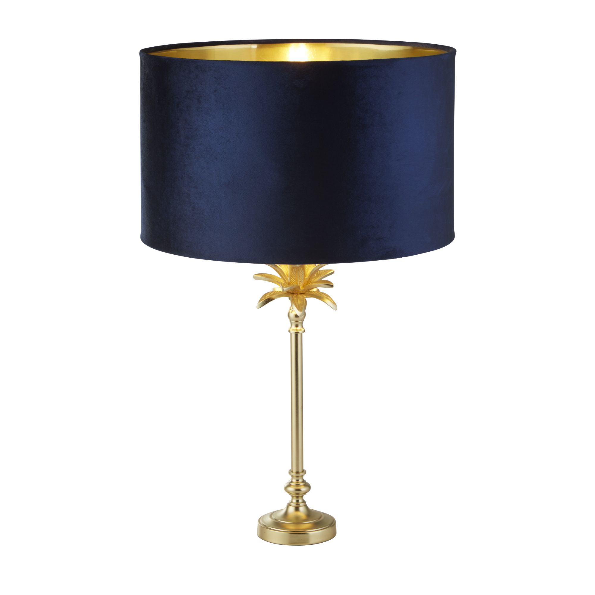 Searchlight Palm - lampe à poser - Ø cm - laiton satiné et bleu