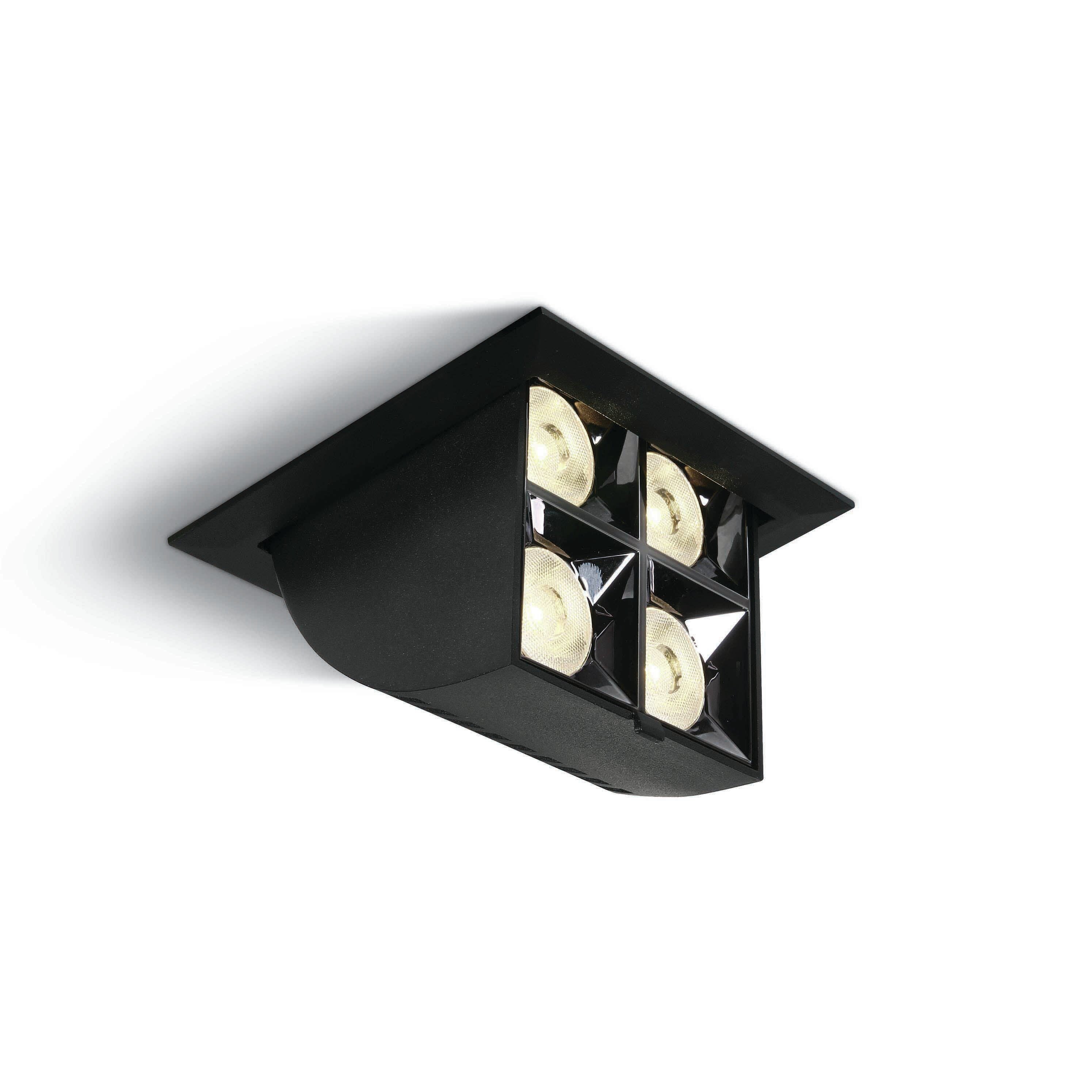 ONE Light Mirror Adjustable Boxes - spot encastrable - mm, mm encastrable - 16W LED inclus - noir