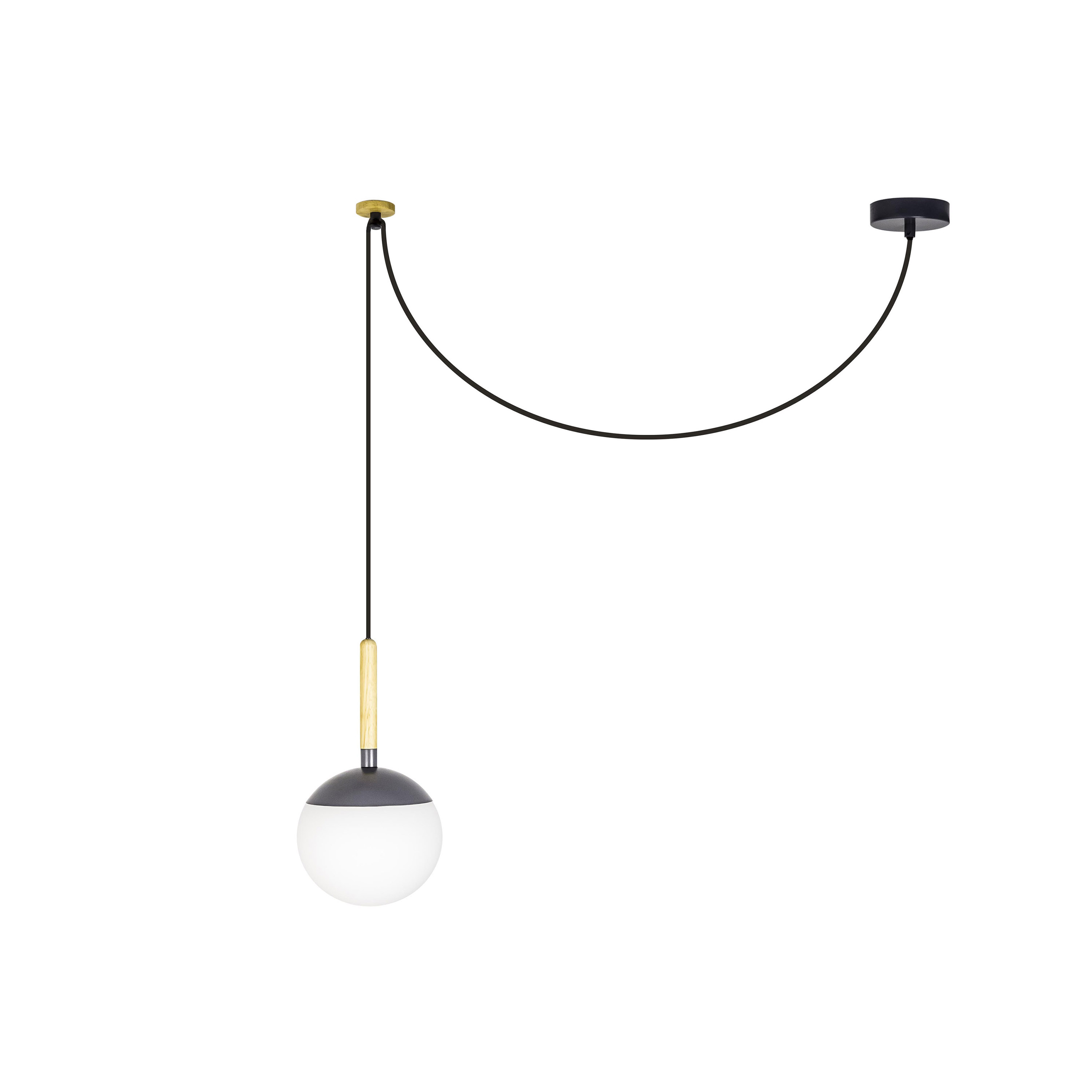 Faro Mine - lampe suspendue - Ø 18,5 x - gris foncé - plastique