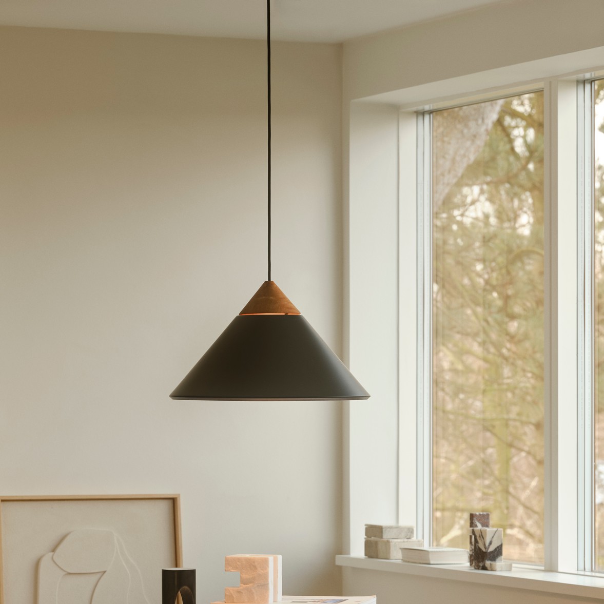 Design For The People Kinto - lampe suspendue - Ø ,6 cm - noir