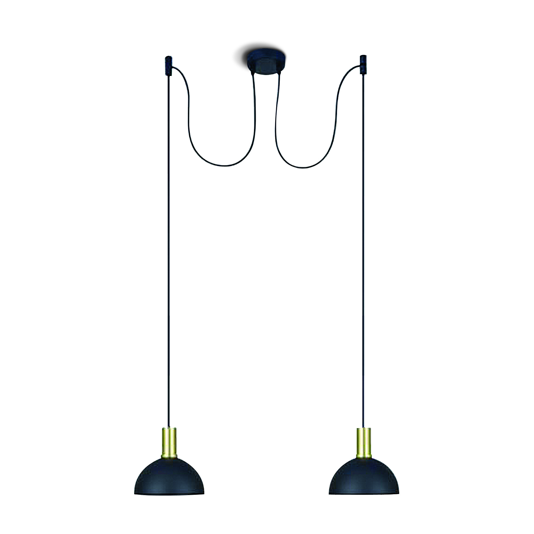 ONE Light E27 Round 2L - lampe suspendue - Ø ,5 cm - laiton brossé