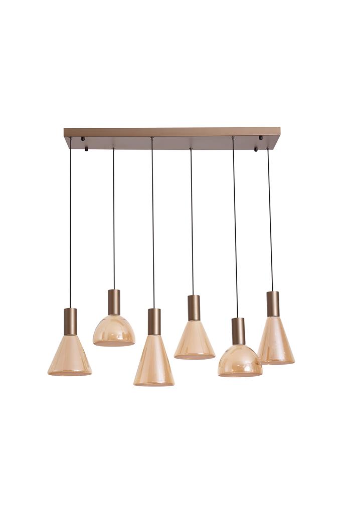 Searchlight Cannes - suspension - x - LED dimmable 41W incl. - brun café et ambre