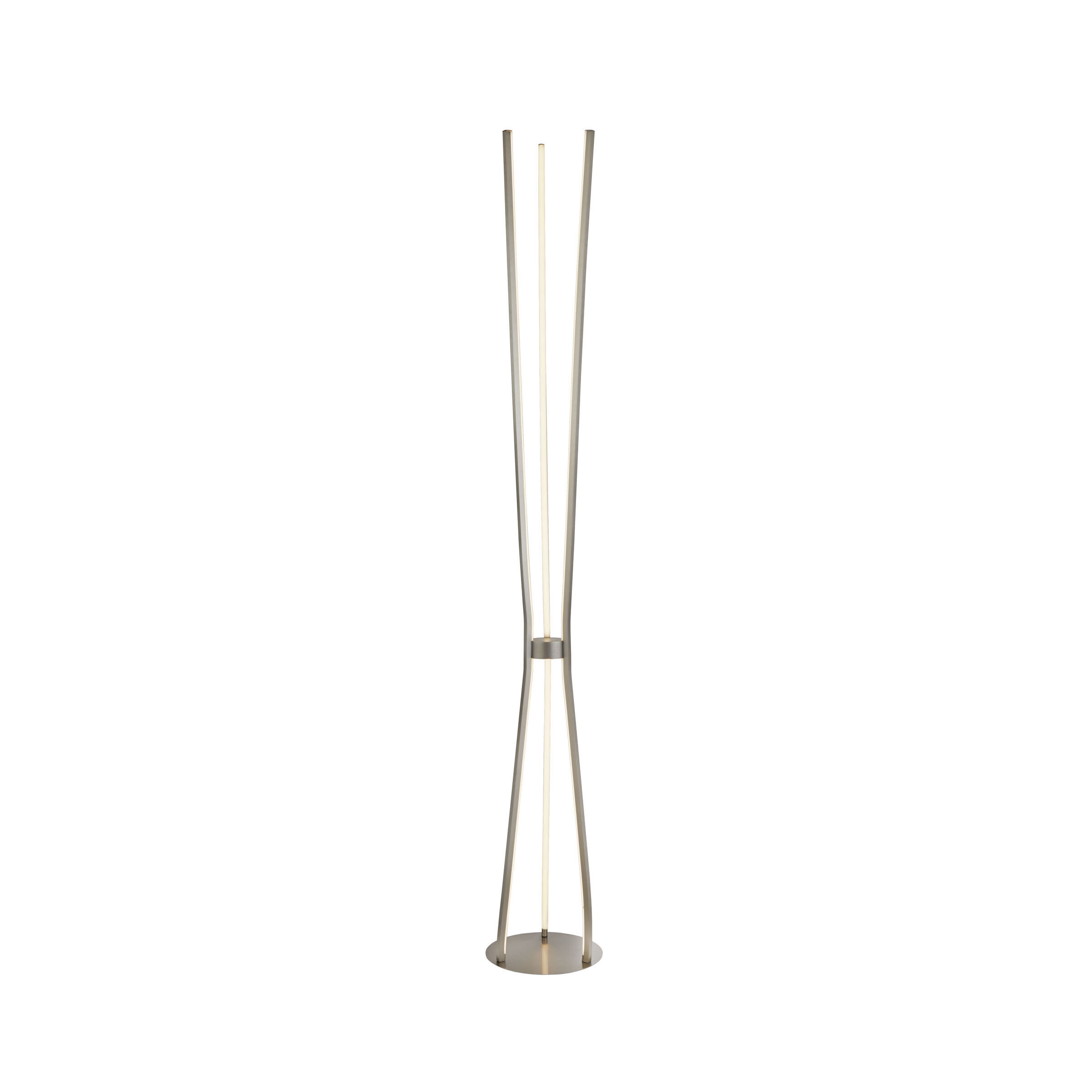 Searchlight Tripod - lampadaire - - 53W LED inclus - nickel satiné et blanc