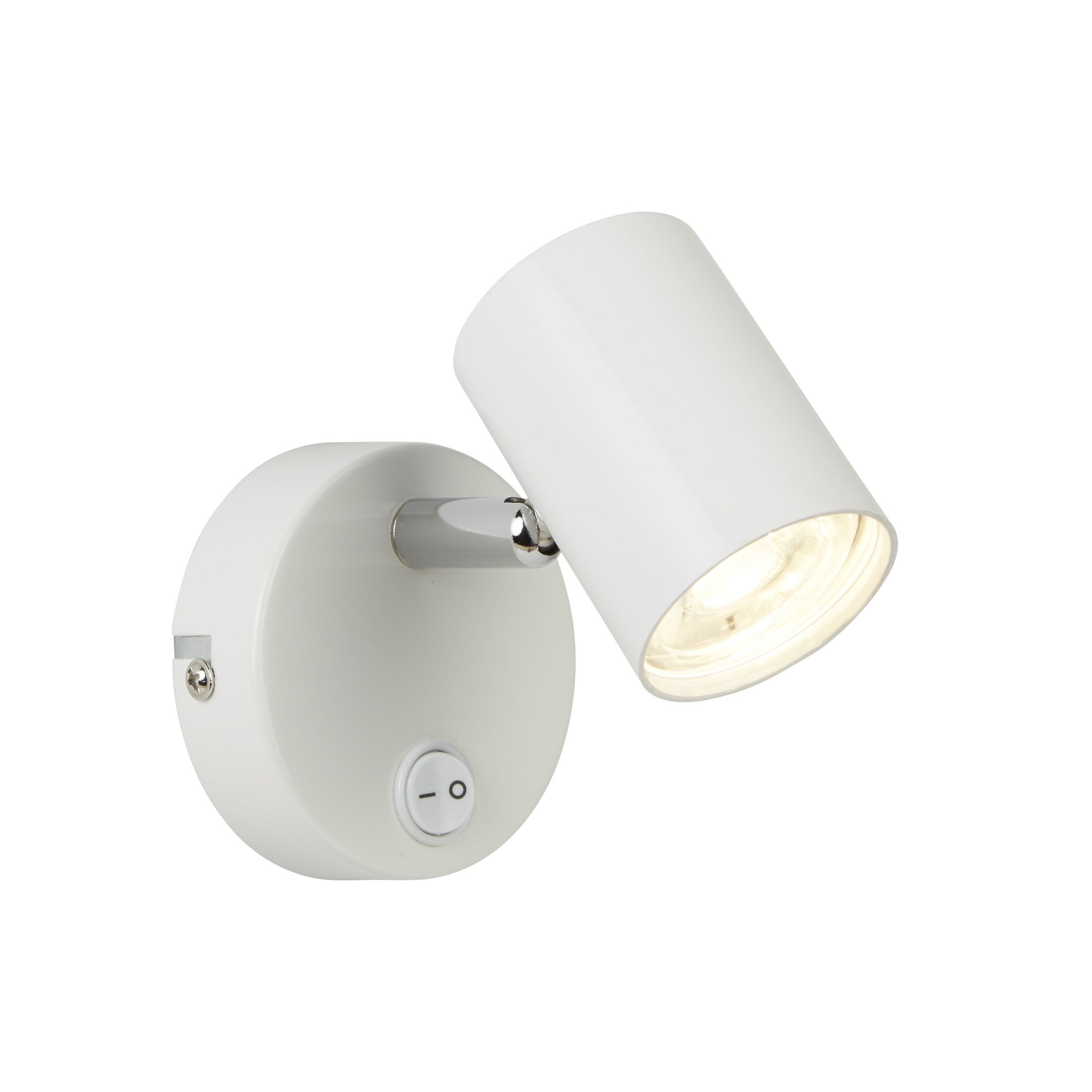 Searchlight Rollo - spot mural avec interrupteur - ,5 cm - 4W LED dimmable inclus - blanc