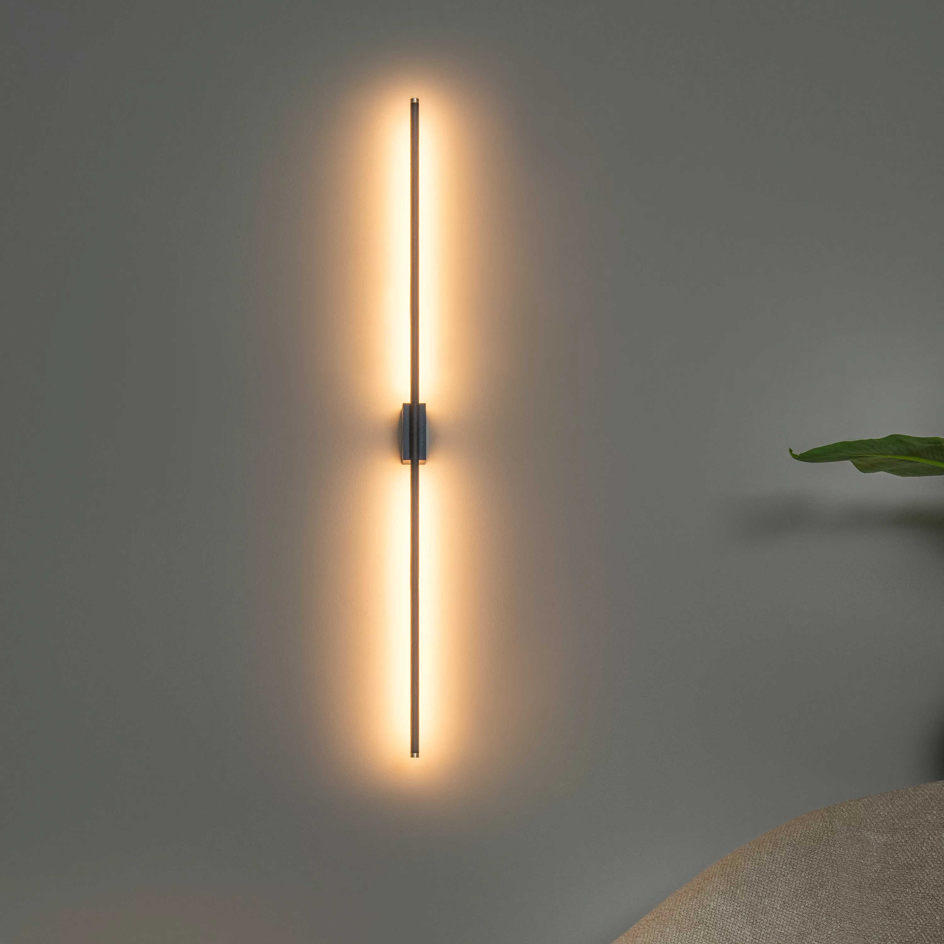 Lucide Marnik - applique murale - 97,5 x cm - 18W LED dimmable inclus - noir et or