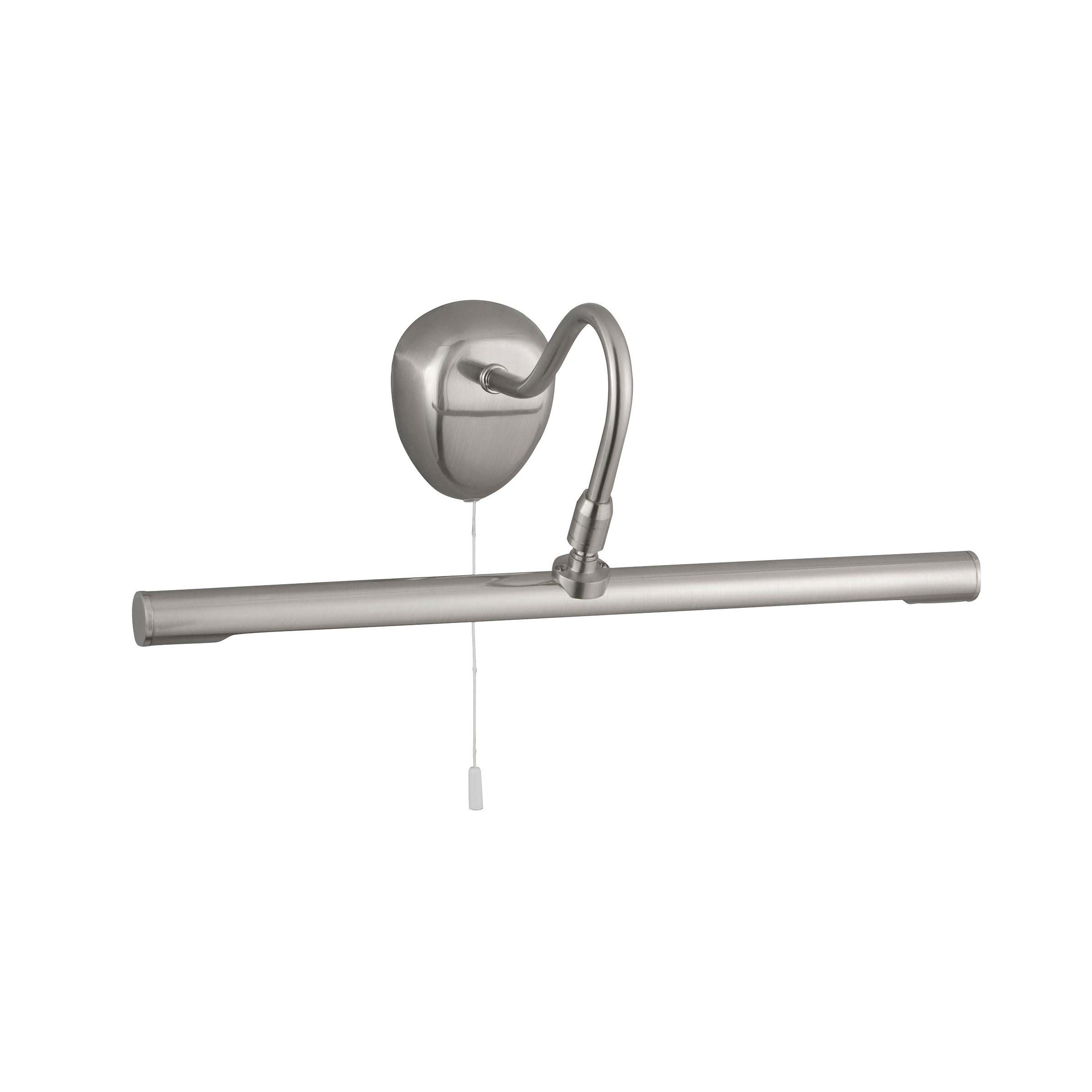 Searchlight LED Picture Lights - applique murale avec interrupteur à tirette - cm - 1W LED incl. - argent satiné