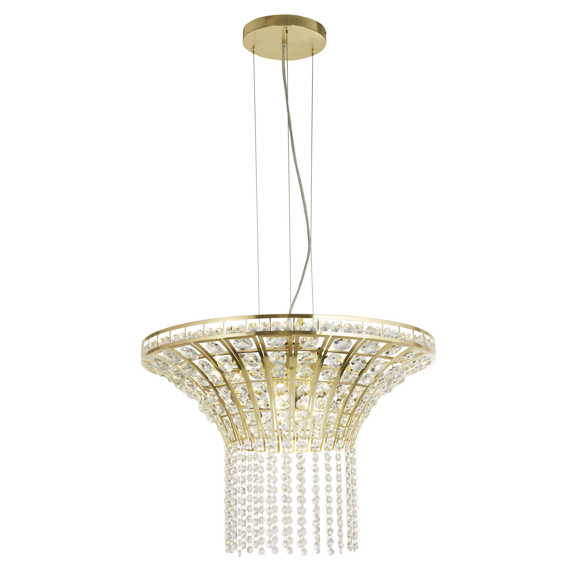 Searchlight Gemma - lampe suspendue - Ø cm - laiton satiné et transparent