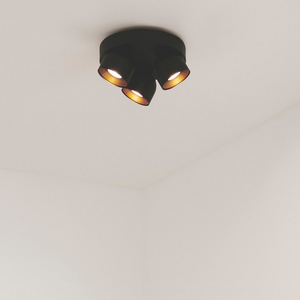Nordlux Pichet - spot apparent - Ø ,6 cm - noir et or