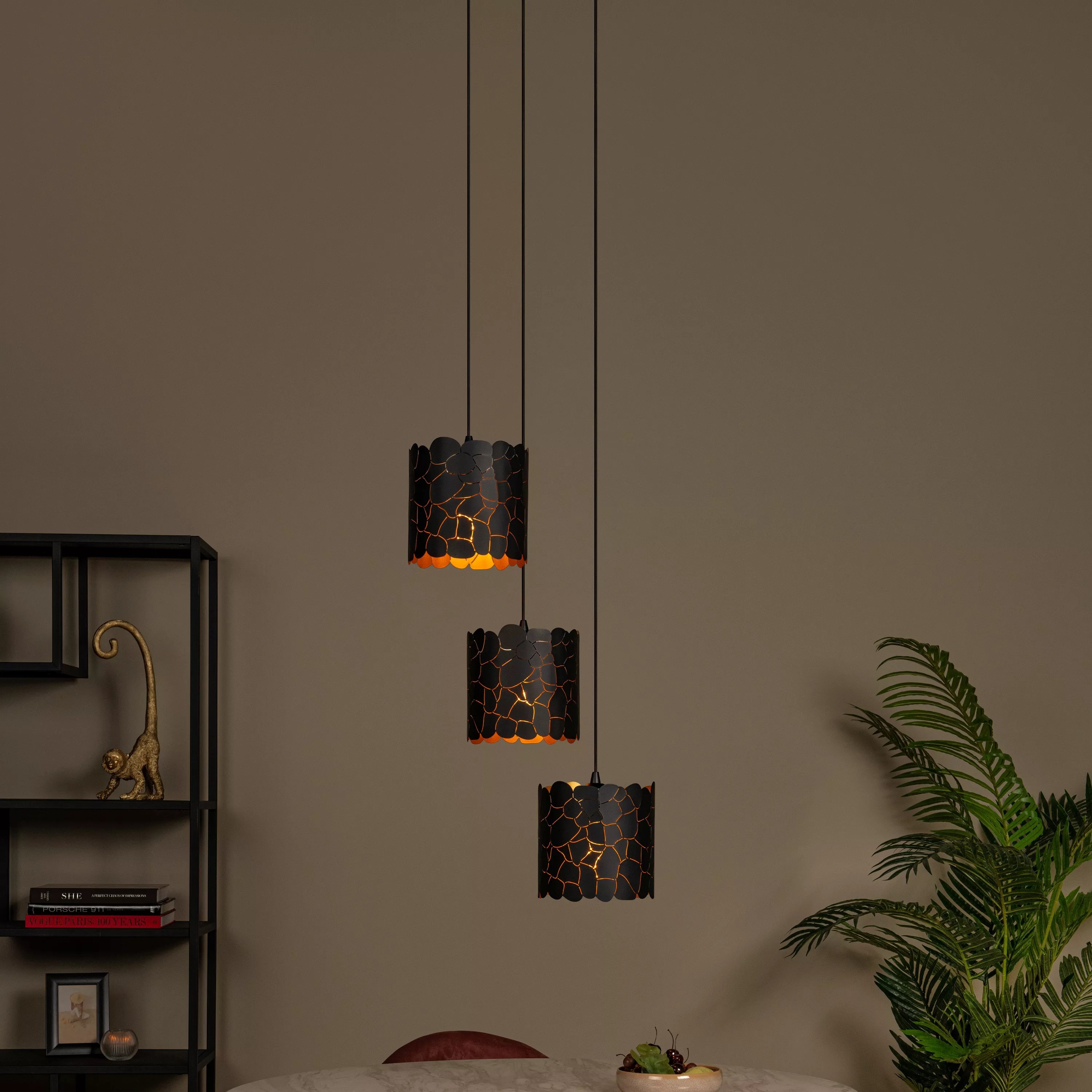 Lucide Almelo - lampe suspendue 3L - Ø cm - noir