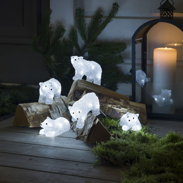 Konstsmide Lumières de Noël - ours polaires - x 9 cm - IP44 - transparent