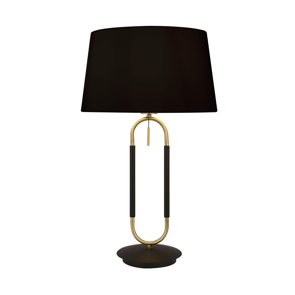 Searchlight Jazz - lampe à poser - Ø cm - noir et laiton satiné