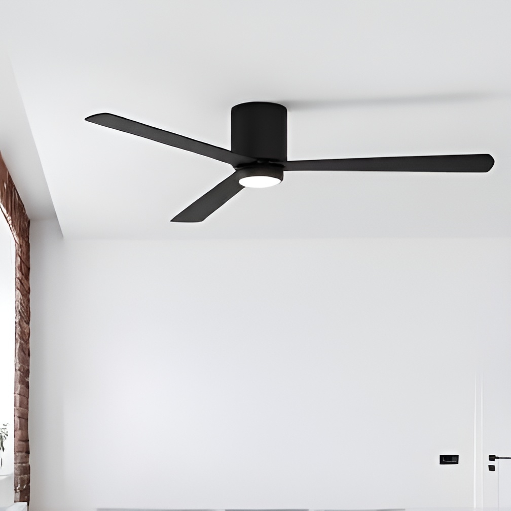 Nova Luce Dell - ventilateur de plafond avec télécommande et option lumière - Ø 121,9 x 18,2 cm - noir