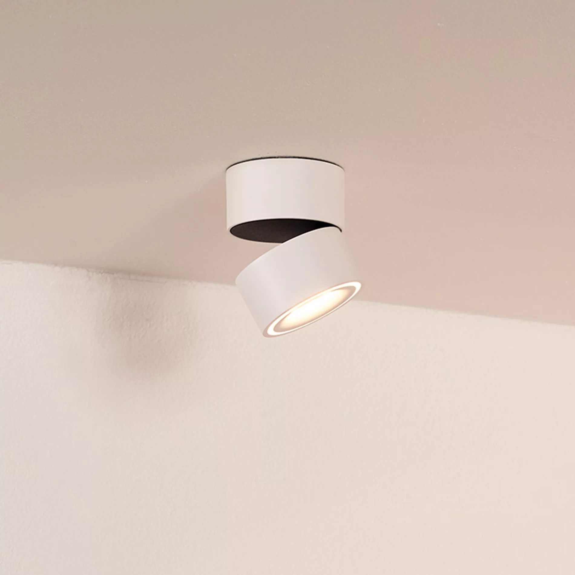 Lucide Yumiko - spot en saillie 1L - Ø 7,8 x 8,2 cm - 8W LED dimmable inclus - blanc