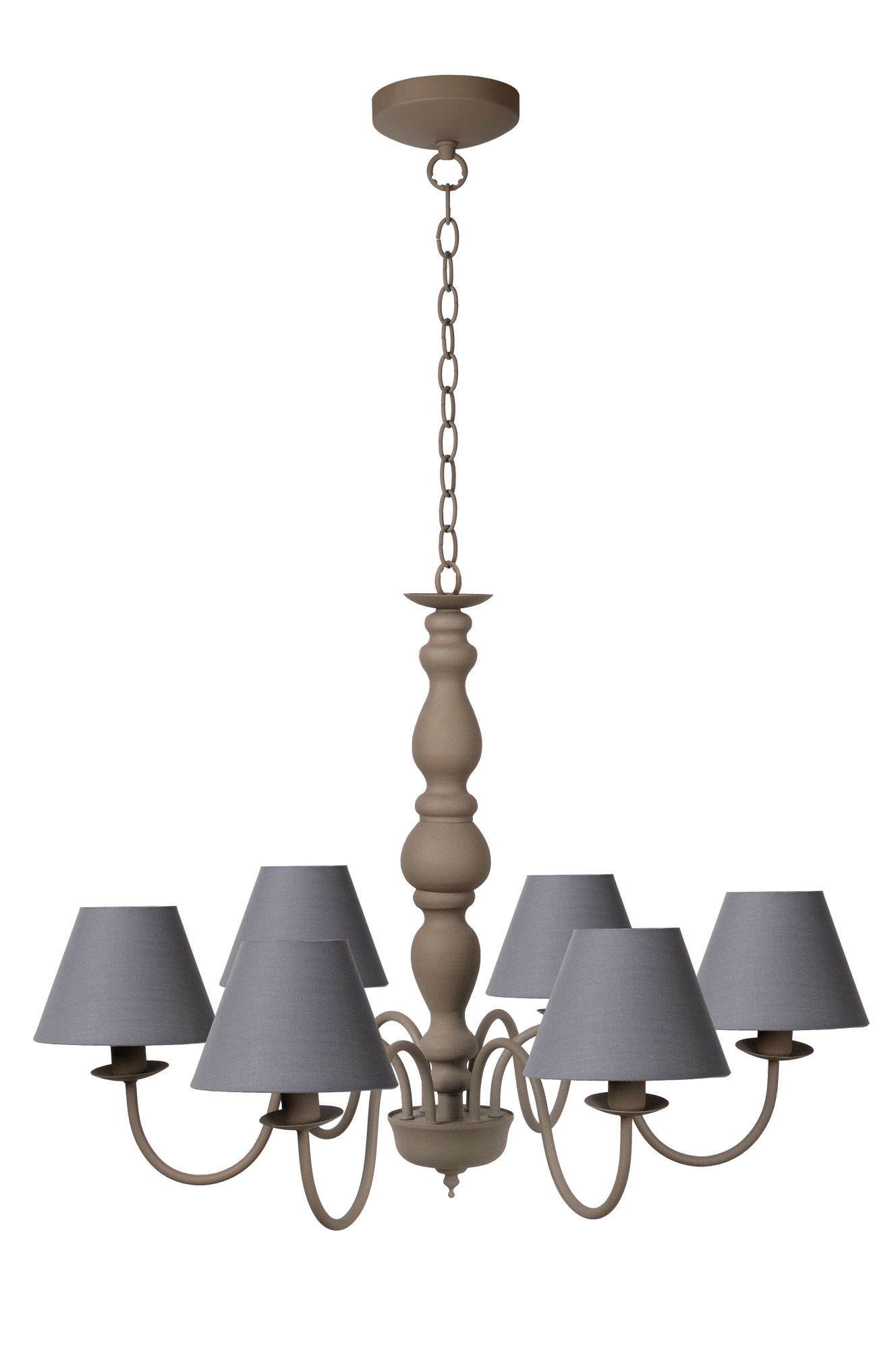 MODÈLE D’EXPOSITION - Lucide Campagne - lustre - 70 x 70 x 130 cm - taupe