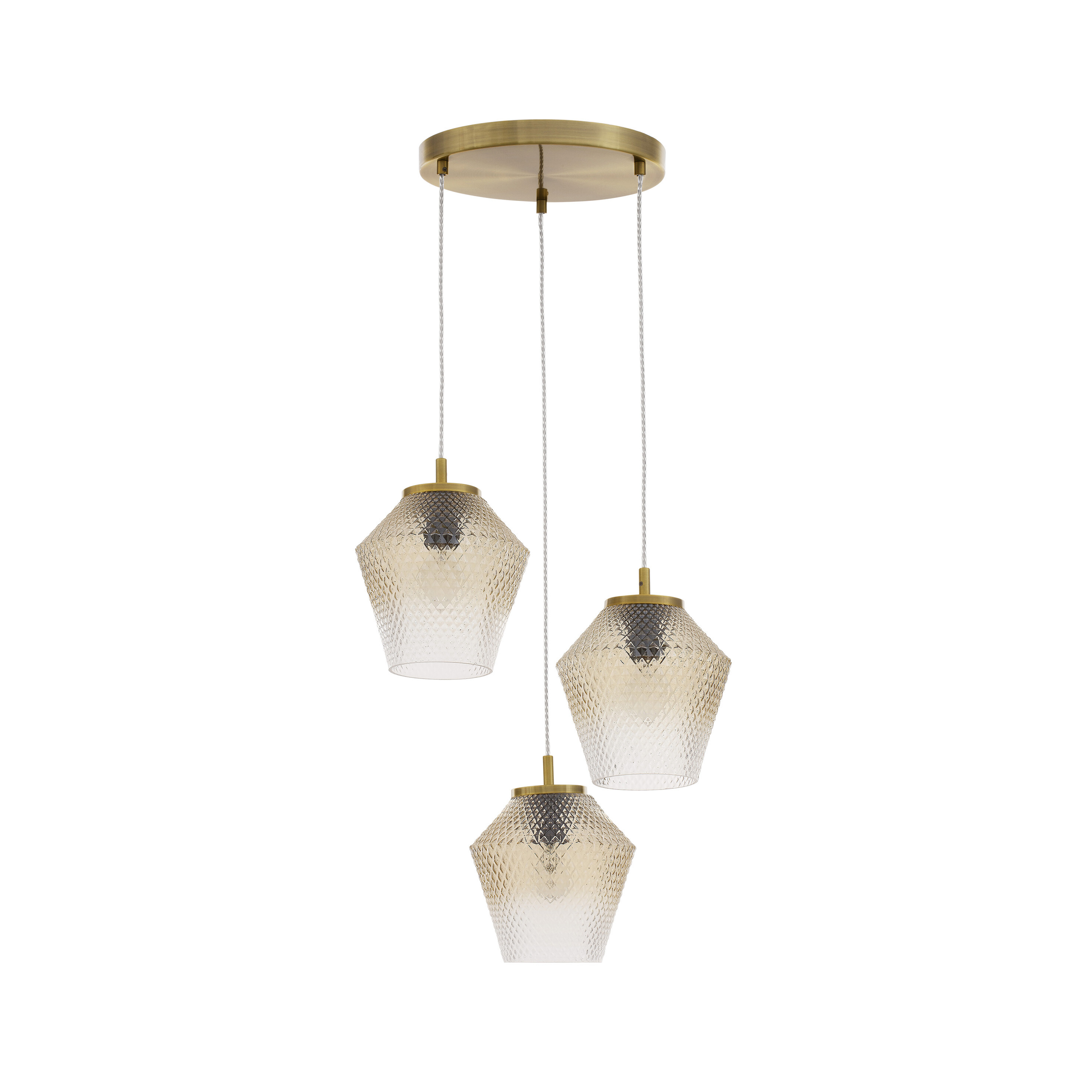 Nova Luce Magio - lampe suspendue - Ø cm - cognac et laiton doré