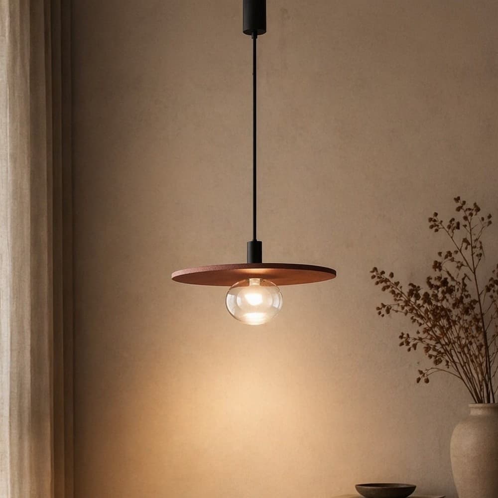 Nova Luce Vrahos - lampe suspendue - Ø cm - rouge terrazzo