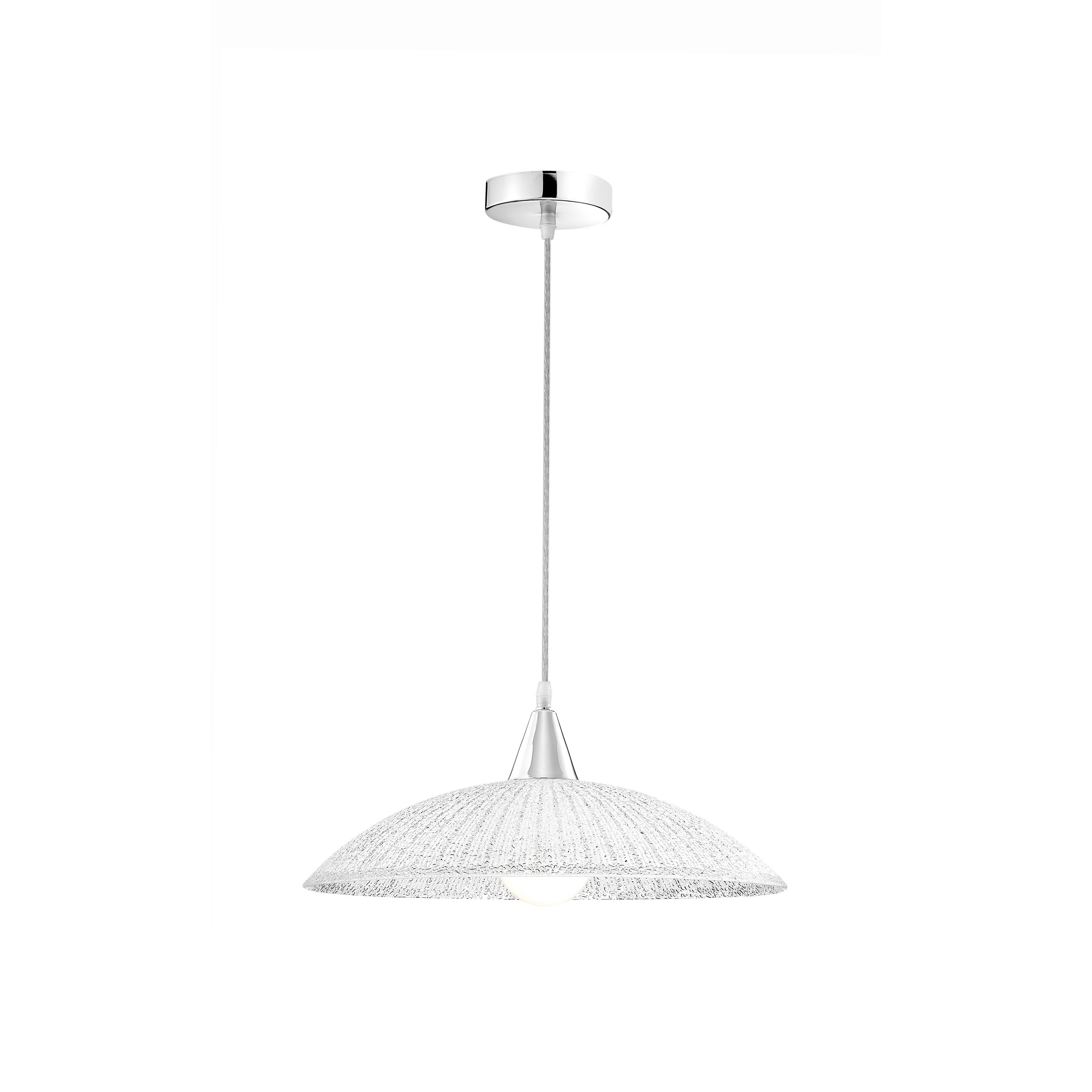 Nova Luce Shell - lampe suspendue - Ø cm - blanc et chrome