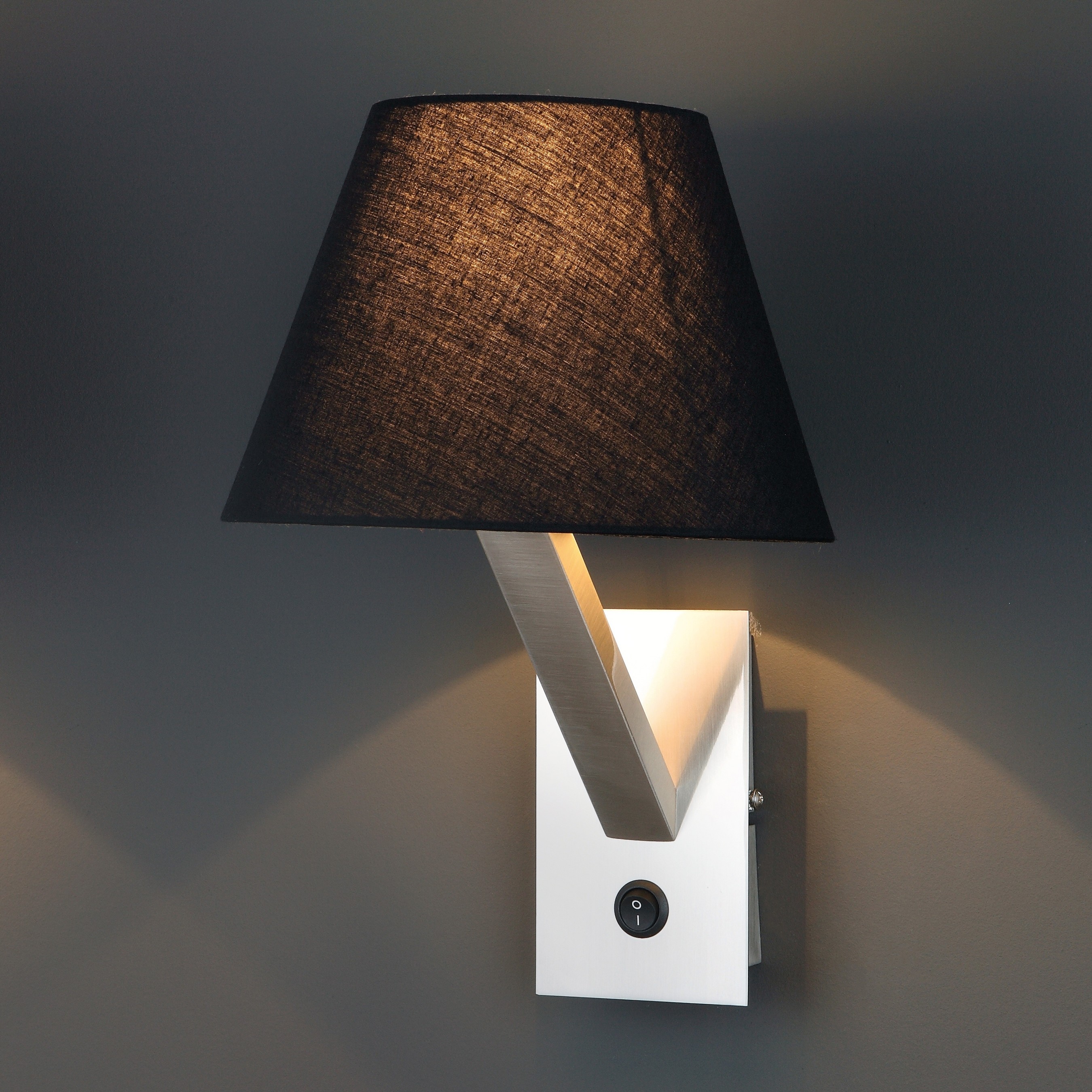 Maxlight Orlando - applique murale - Ø cm - noir et métal brossé