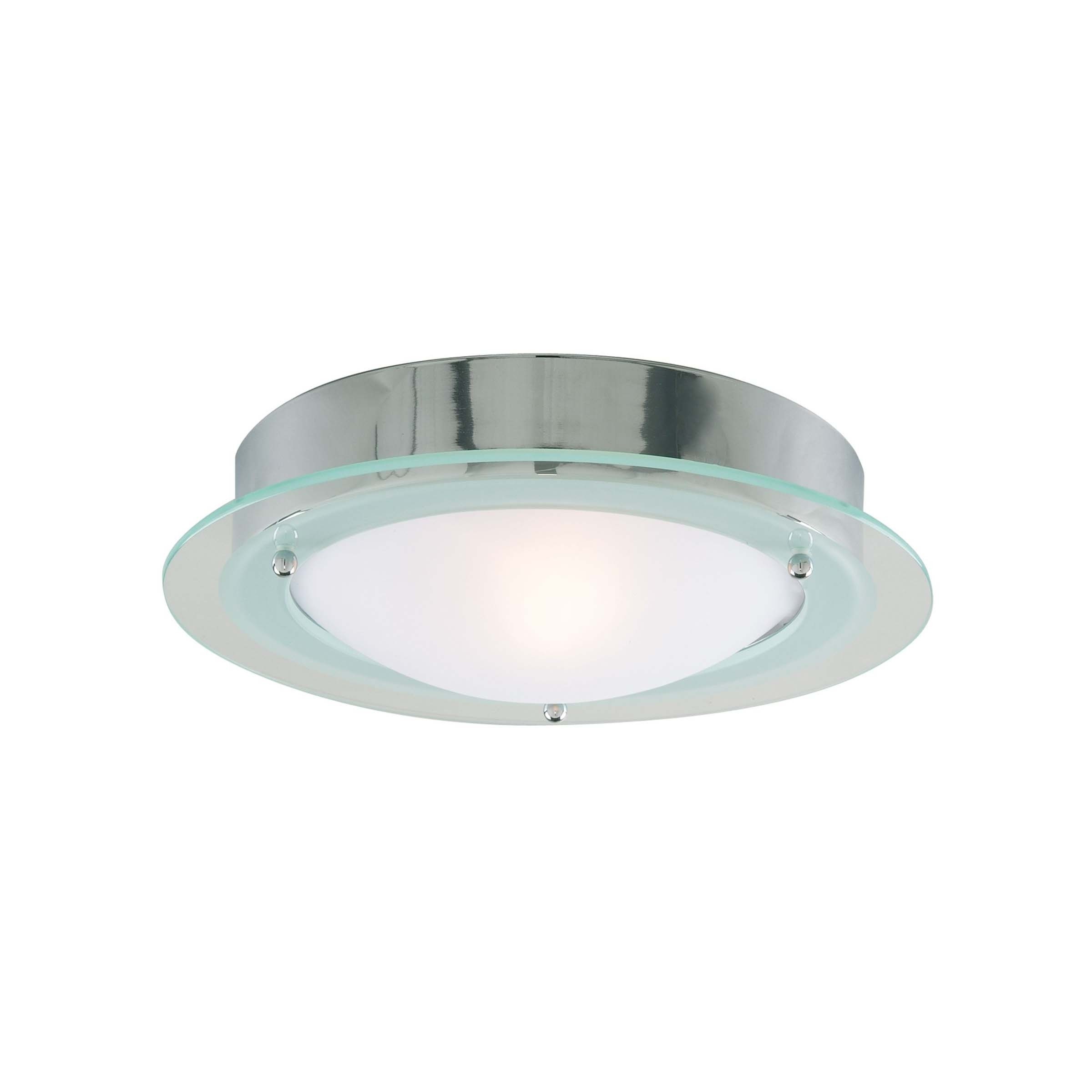 Searchlight Bathroom Flush - plafonnier de salle de bains - Ø cm - IP44 - chrome