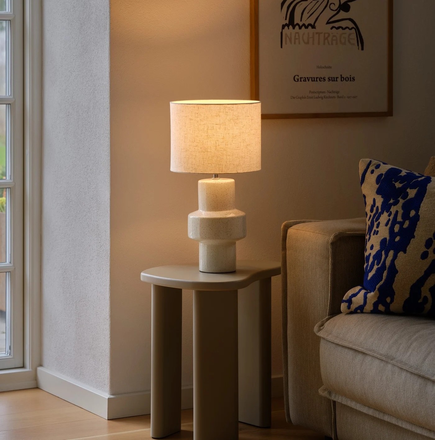 Nordlux Dugan - lampe à poser - Ø cm - beige