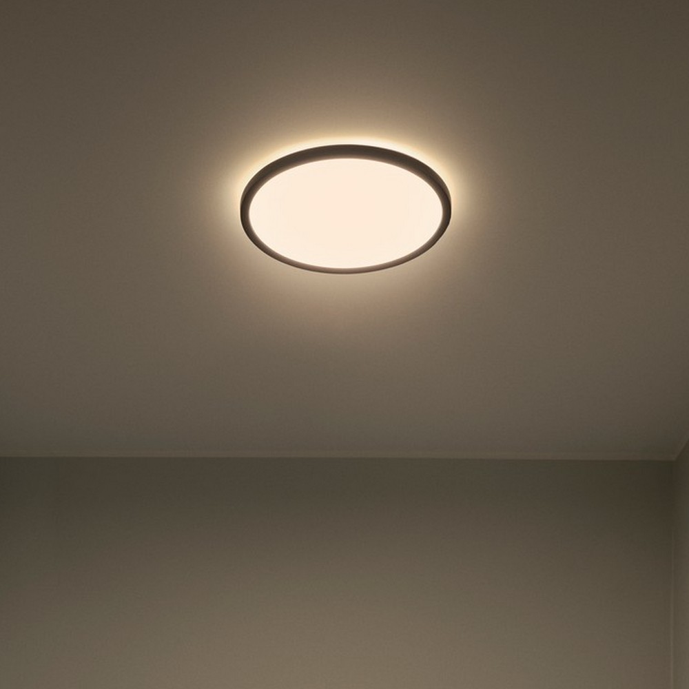 Nordlux Oja - plafonnier - Ø 29,4 x 2,3 cm - 3 niveaux de gradation (2700K) - 18W LED inclus - noir