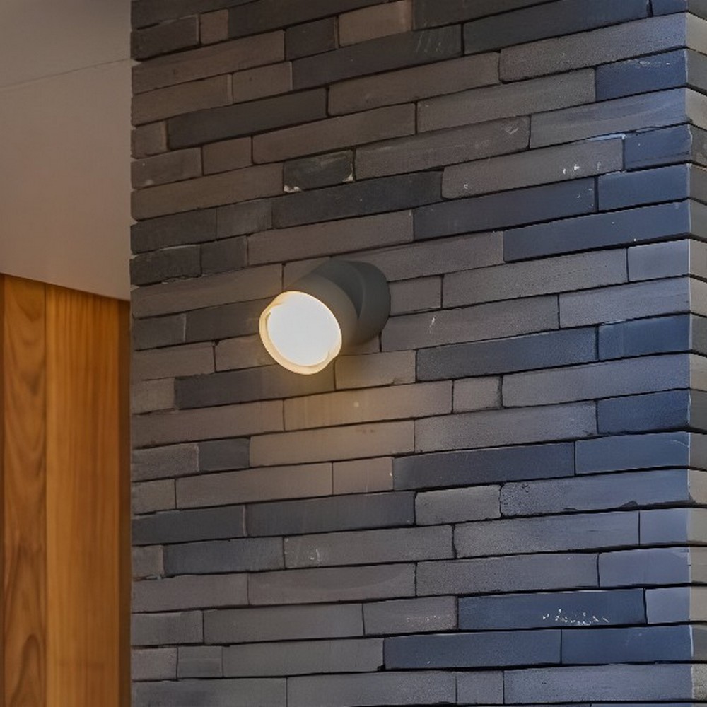 Lutec Dropsi - applique murale d"extérieur - éclairage intelligent - Lutec Connect - 9,4 x 9,4 x 11,5 cm - 9,5W LED inclus - IP44 - gris foncé