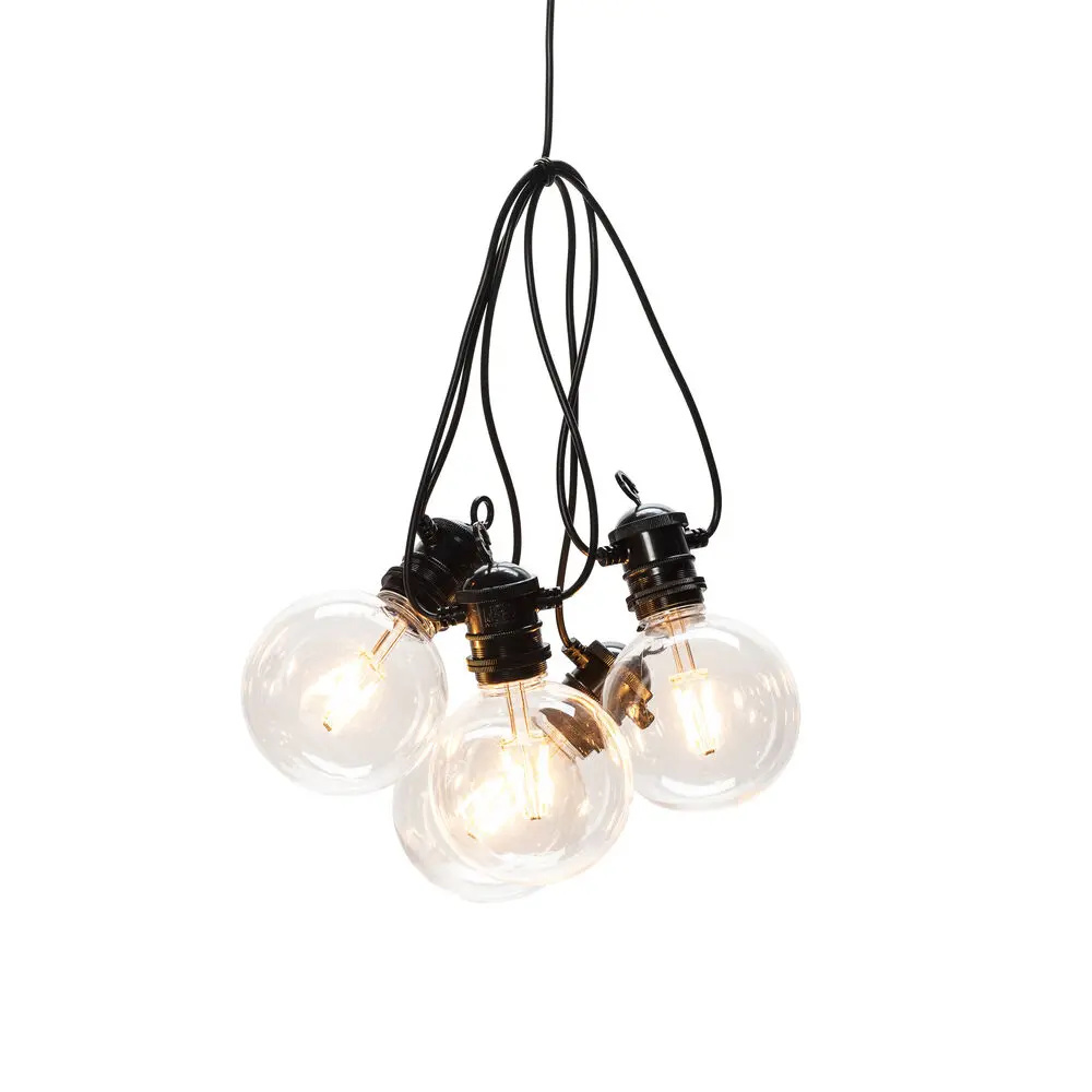 Konstsmide - guirlande lumineuse décorative avec fonction variateur - kit de démarrage - longueur 9,15 mètres plus cordon 10,85 mètres - 10 ampoules LED remplaçables incluses - 7W - IP44 - noir