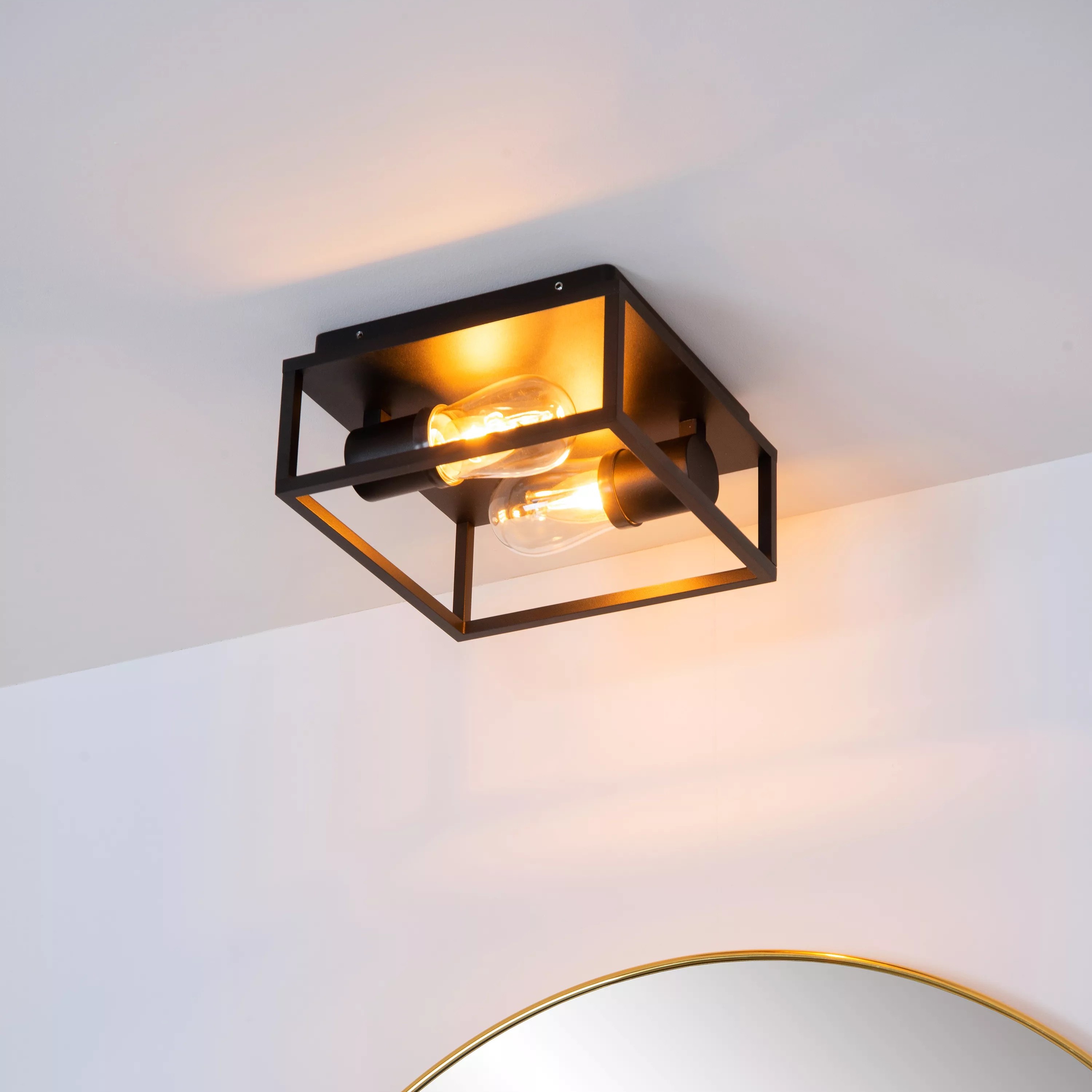 Lucide Carlyn - plafonnier - x 12,6 cm - IP54 - noir