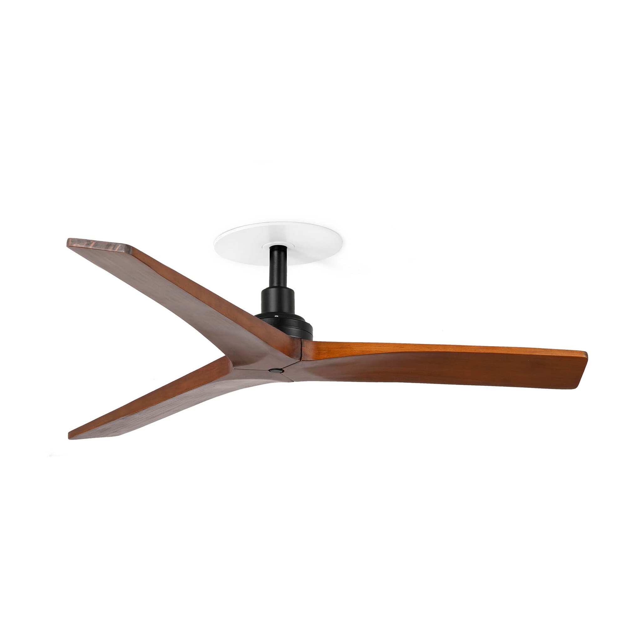 Faro Klim S - ventilateur de plafond avec rosace encastrée - Ø 92,5 cm - noir mat et noyer foncé