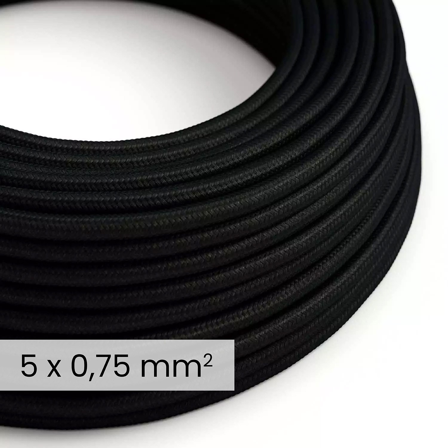 Creative Cables - Câble textile DALI ,75mm² - par - noir