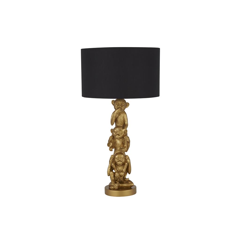 Searchlight 3 Wise Monkey - lampe à poser - Ø ,5 cm - noir/doré