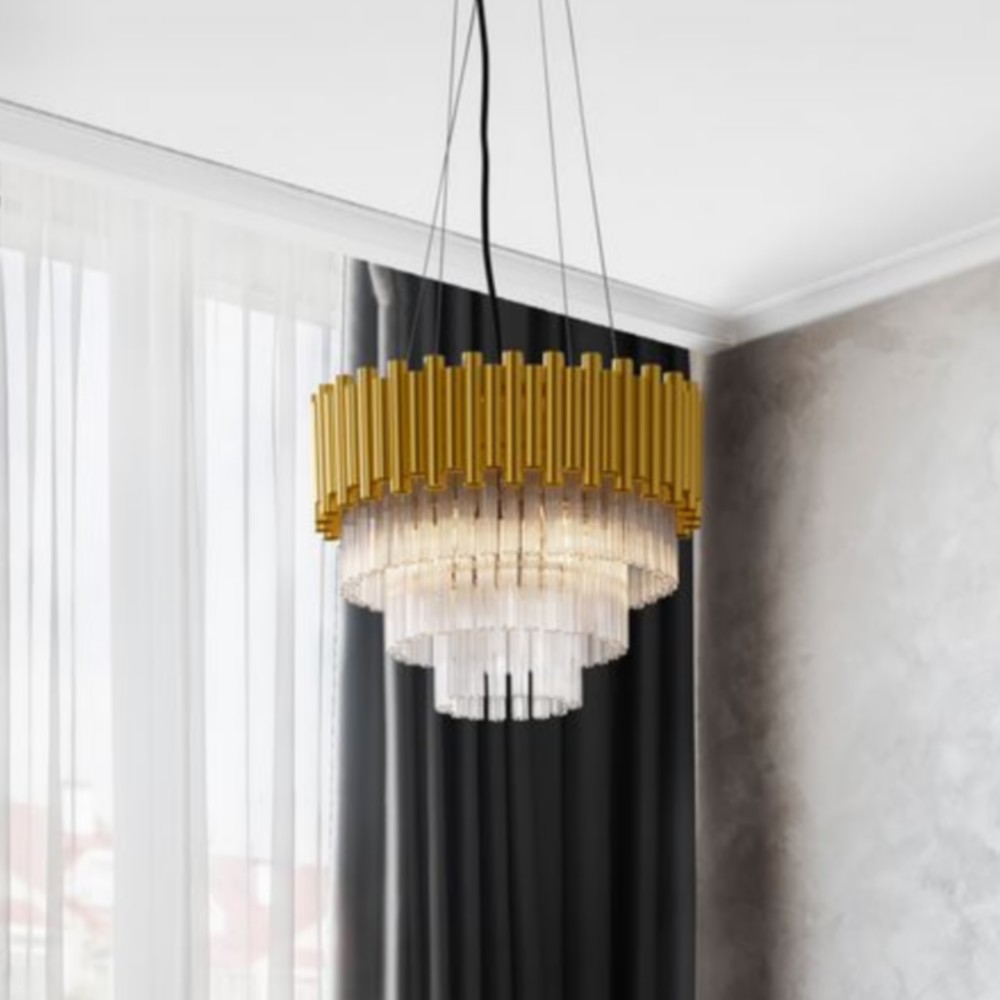 Nova Luce Magnolia - suspension - Ø cm - or