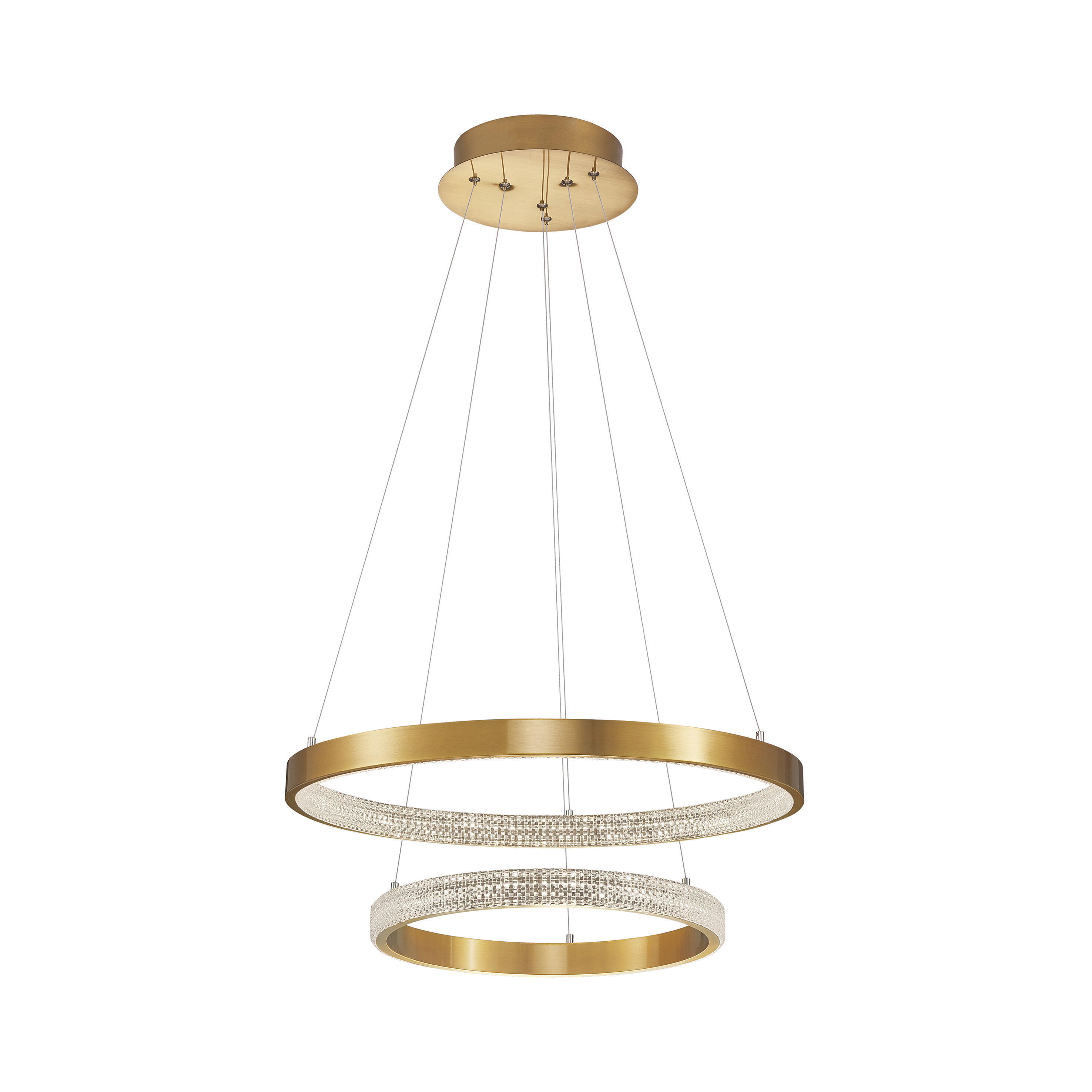 Nova Luce Preston - lampe suspendue - Ø cm - 60W dimmable LED inclus - antique gold brass