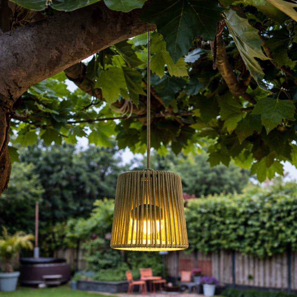 New Garden Conta Mini - lampe suspendue avec source lumineuse rechargeable et télécommande - Ø14,5 x 314,6 cm - 3,5W LED inclus - IP54 - vert