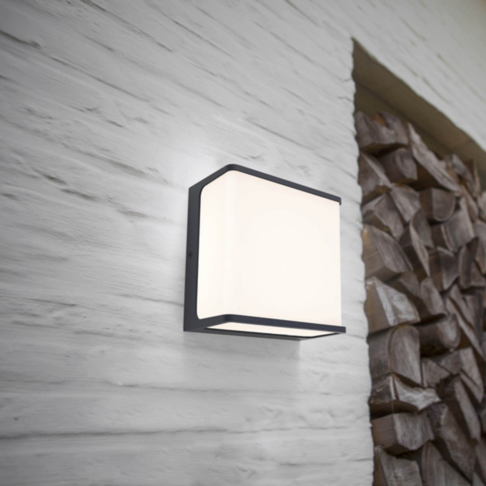 Lutec Doblo - applique murale extérieure - x 8 cm - 19,1W LED inclus - IP54 - gris foncé