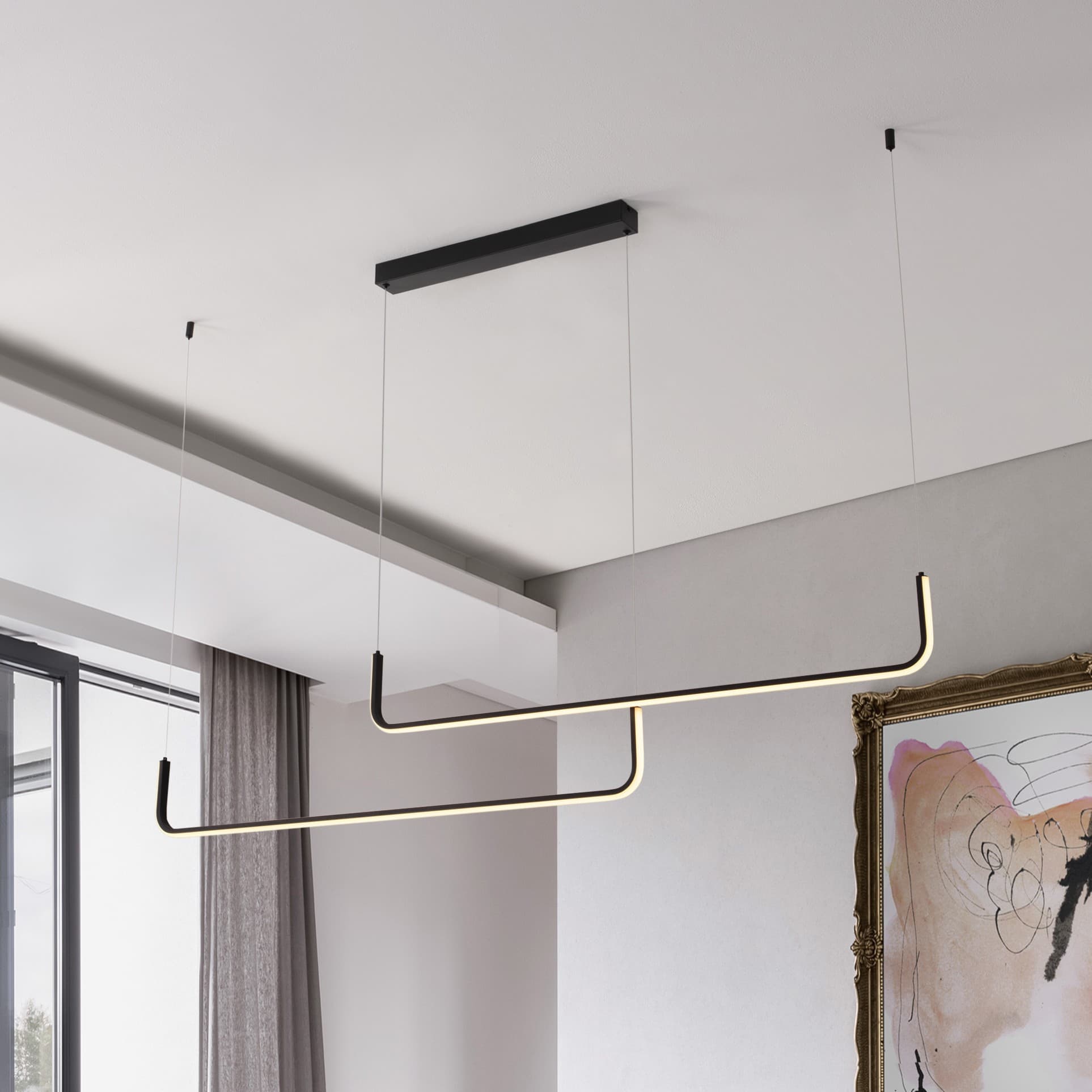 Nova Luce Strita - lampe suspendue - cm - 40W dimmable LED inclus - noir sablé