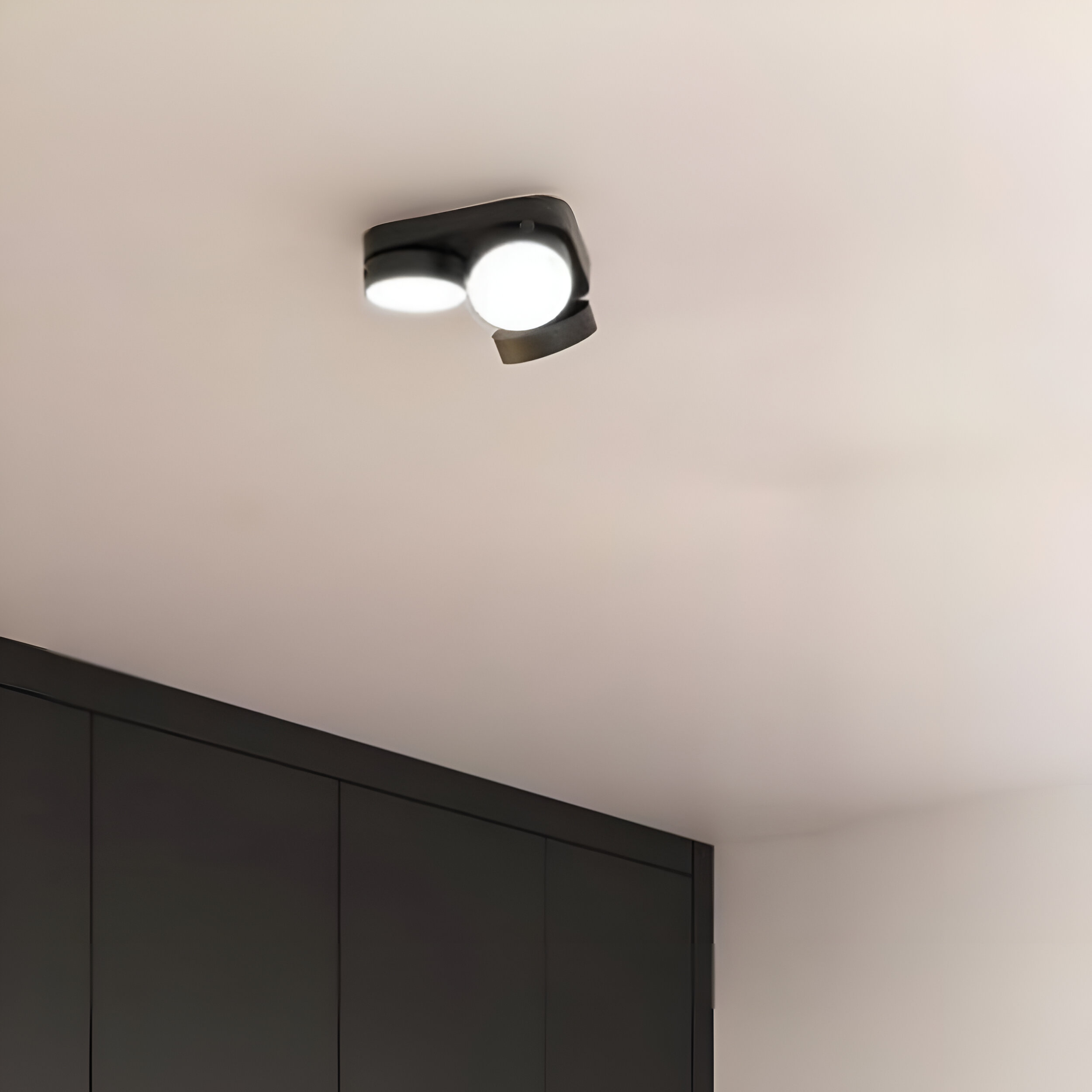 Lutec Stanos - spot en saillie 2L - éclairage intelligent - Lutec Connect - x 5,5 cm - 13,6W LED inclus - fonction de gradation via app - 2700K-6500K - noir