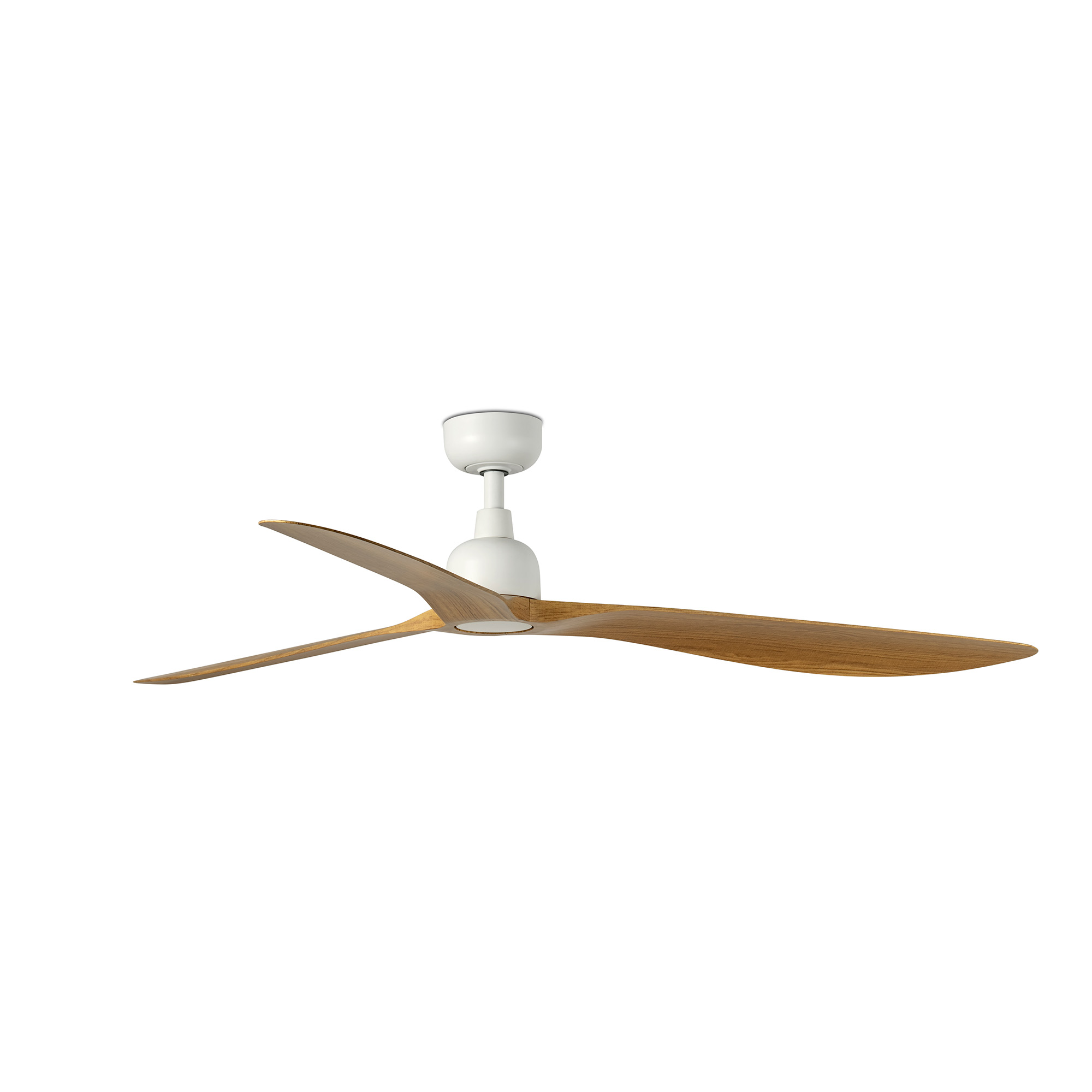Faro Outwood L - ventilateur de plafond - Ø - IP44 - blanc mat et chêne